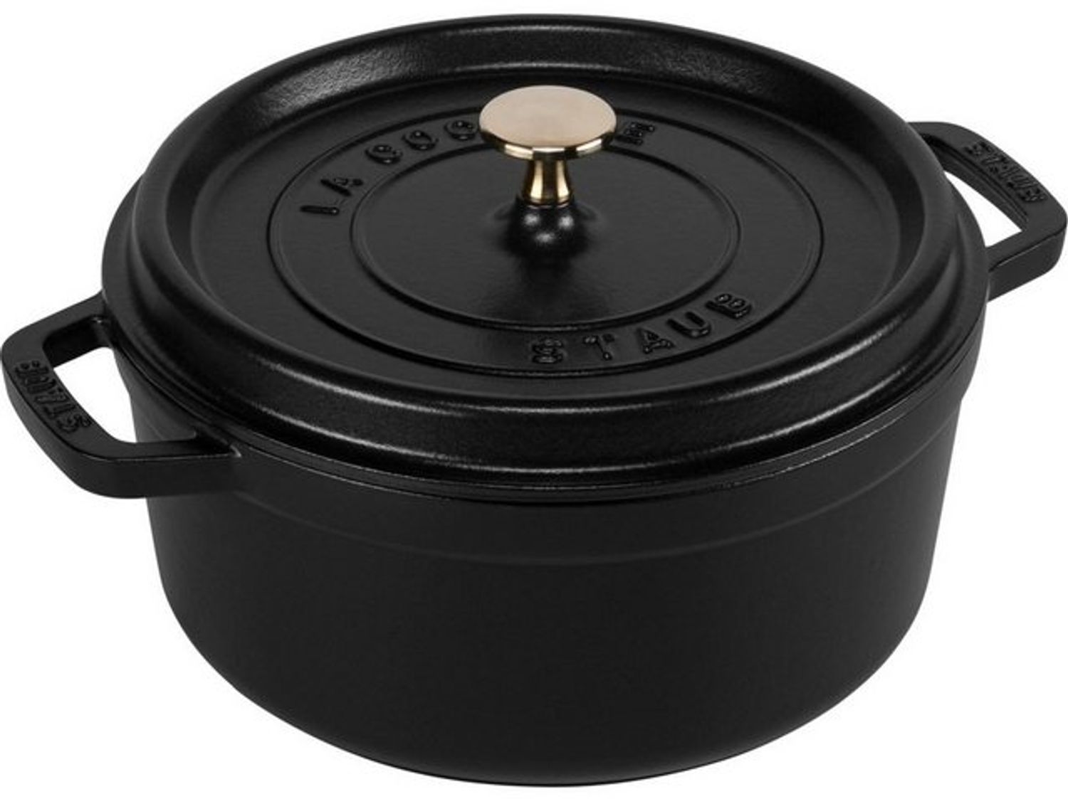 Staub La Cocotte 20cm rund, schwarz, Gusseisen Bild 1