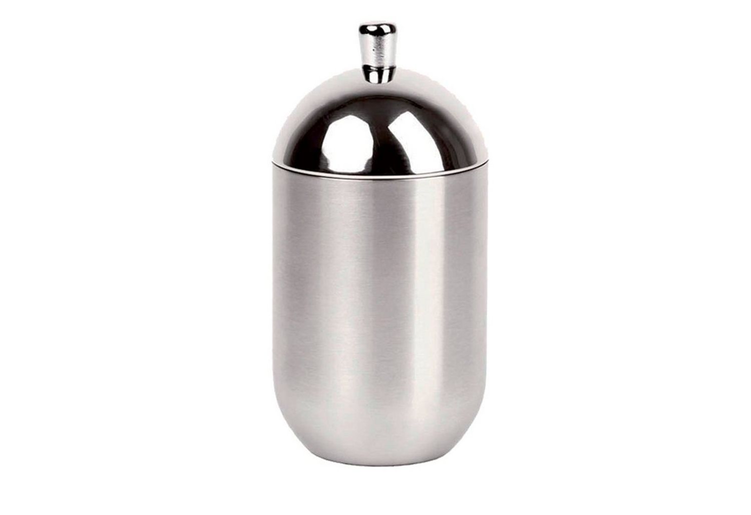 houseproud Badorganizer Round Steel Kosmetikdose, hochglanzpoliert, gebürsteter Edelstahl Bild 1