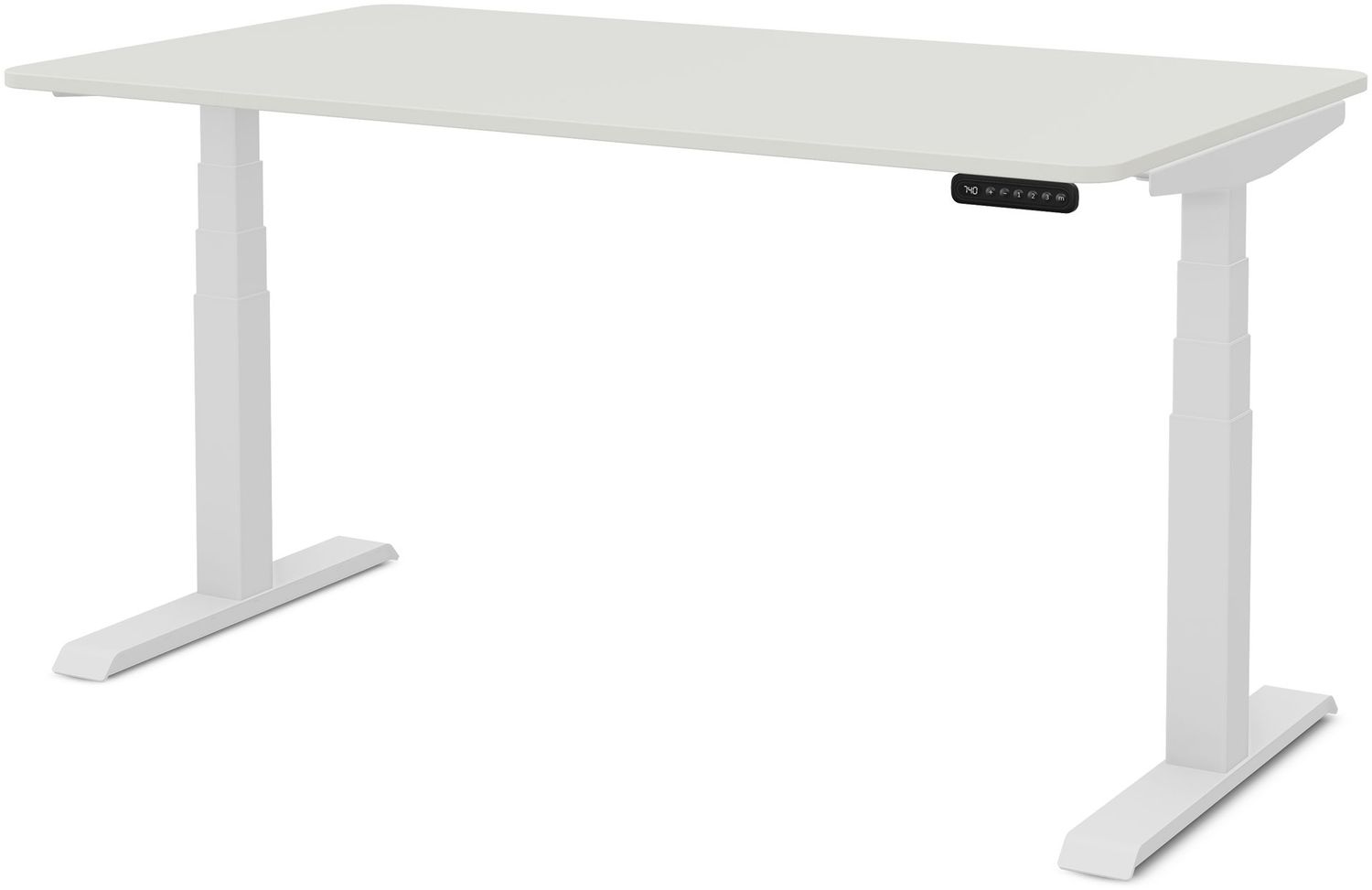 ASSMANN Elektrisch höhenverstellbarer Kinderschreibtisch JUNIOR Curved 120x70cm Signalweiß Signalweiß Metall Holz Bild 1