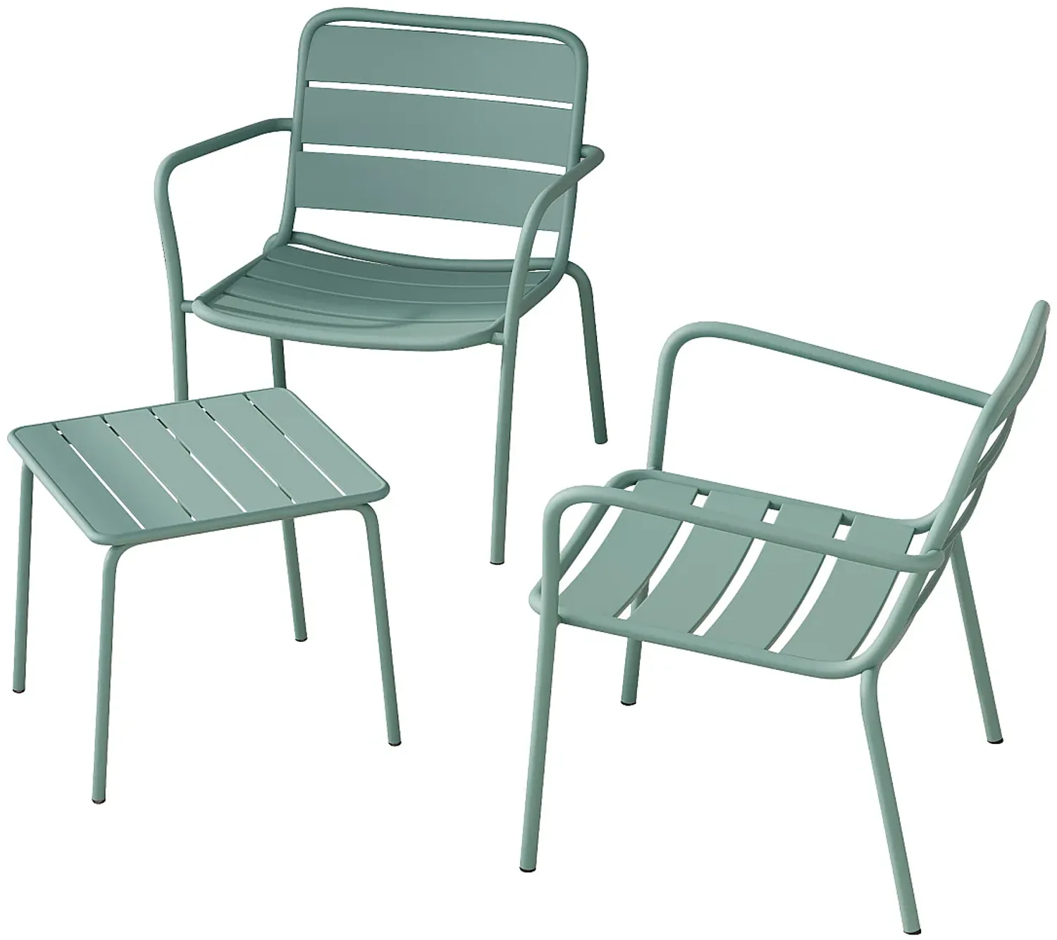 Vente-unique - MIRMANDE Gartensitzgruppe Metall Grün - B 45 cm67,5 cm x H 41,5 cm71,5 cm x L 45 cm60 cm Bild 1