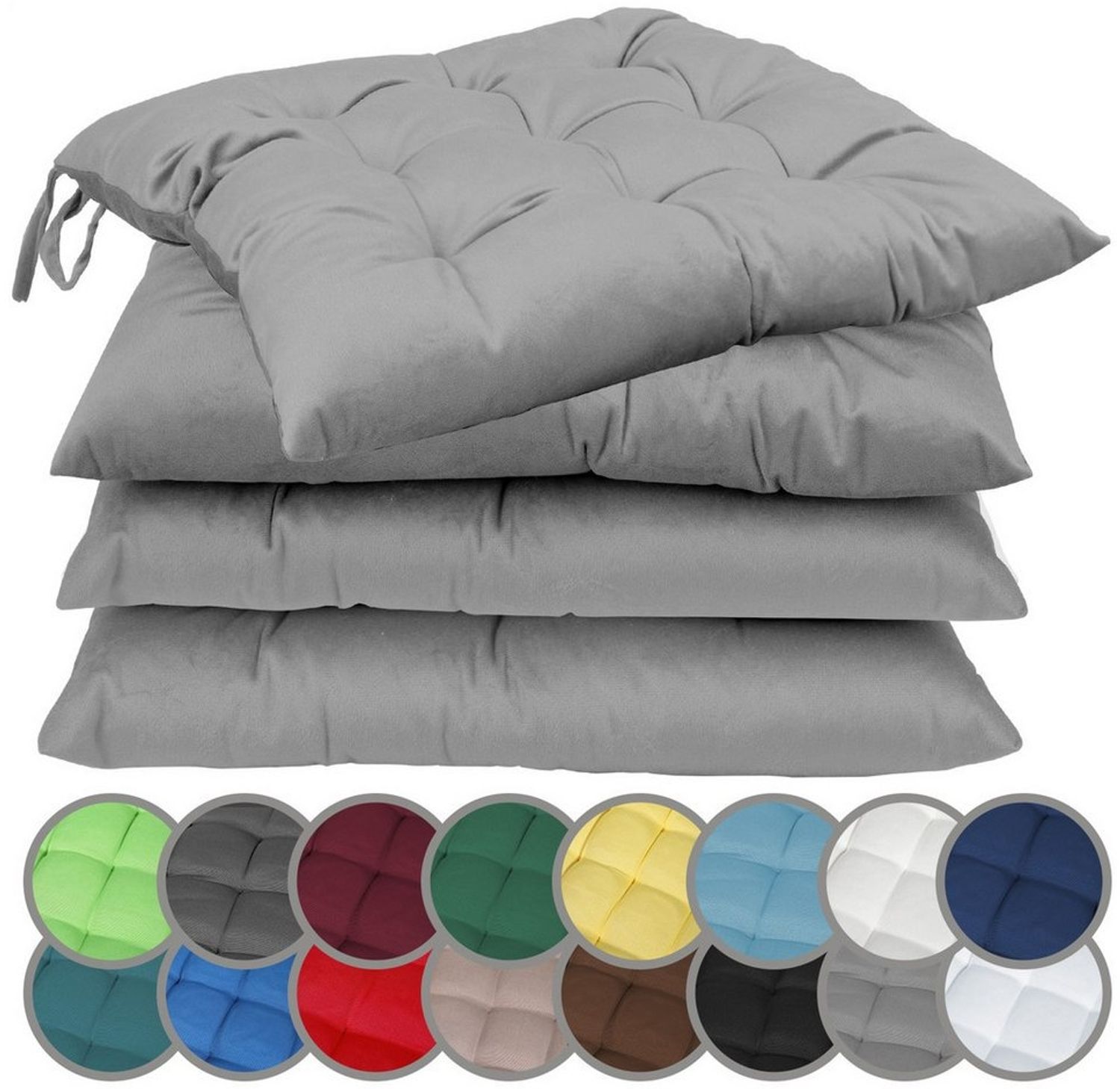 NatureMark Sitzkissen Sitzkissen 40 X 40 CM, Universal Sitzpolster Kissen, schadstoffgeprüft, Silber grau Bild 1