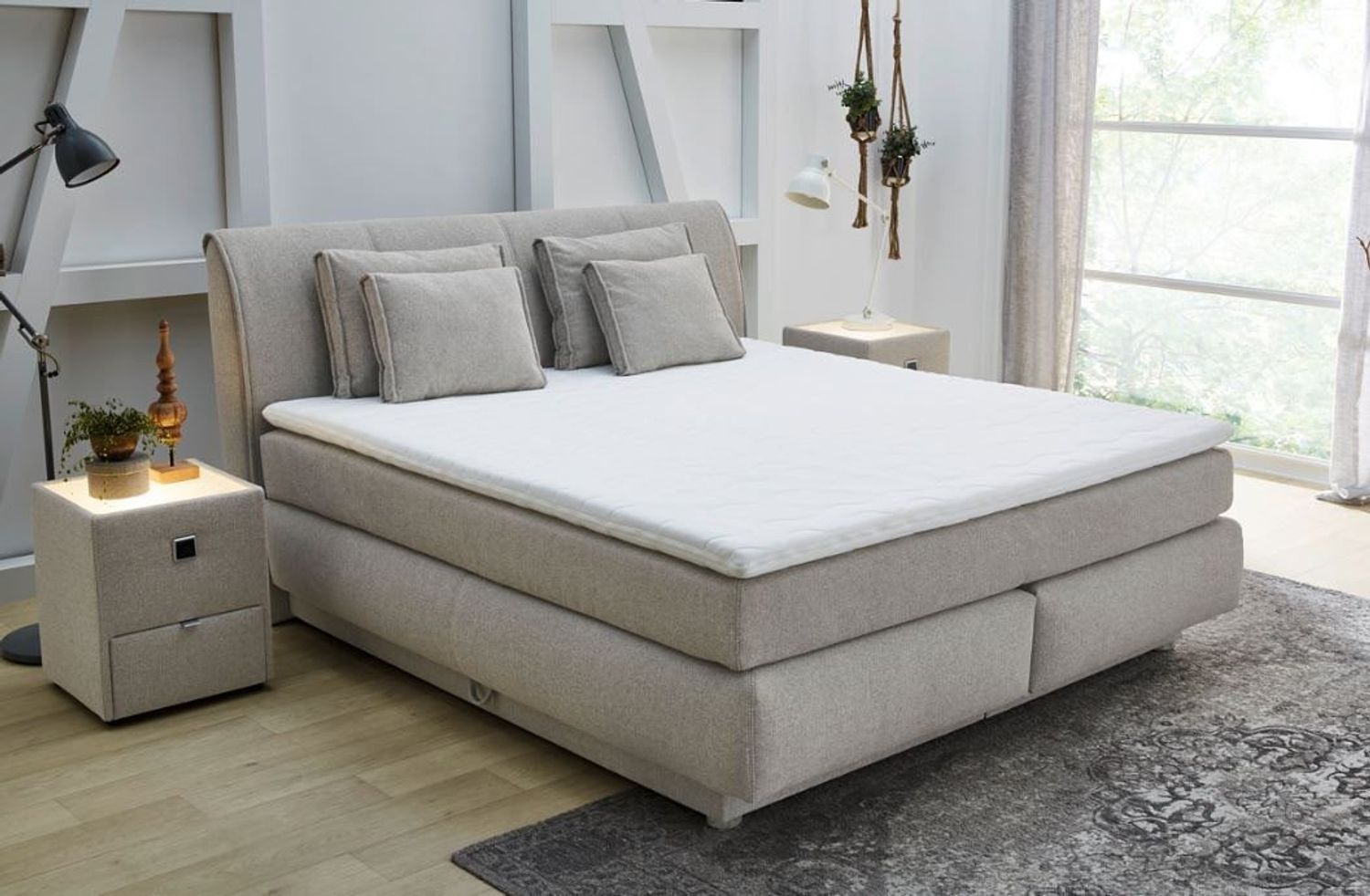 Jockenhöfer 'Carla' Boxspringbett, beige, 160x200 cm Bild 1