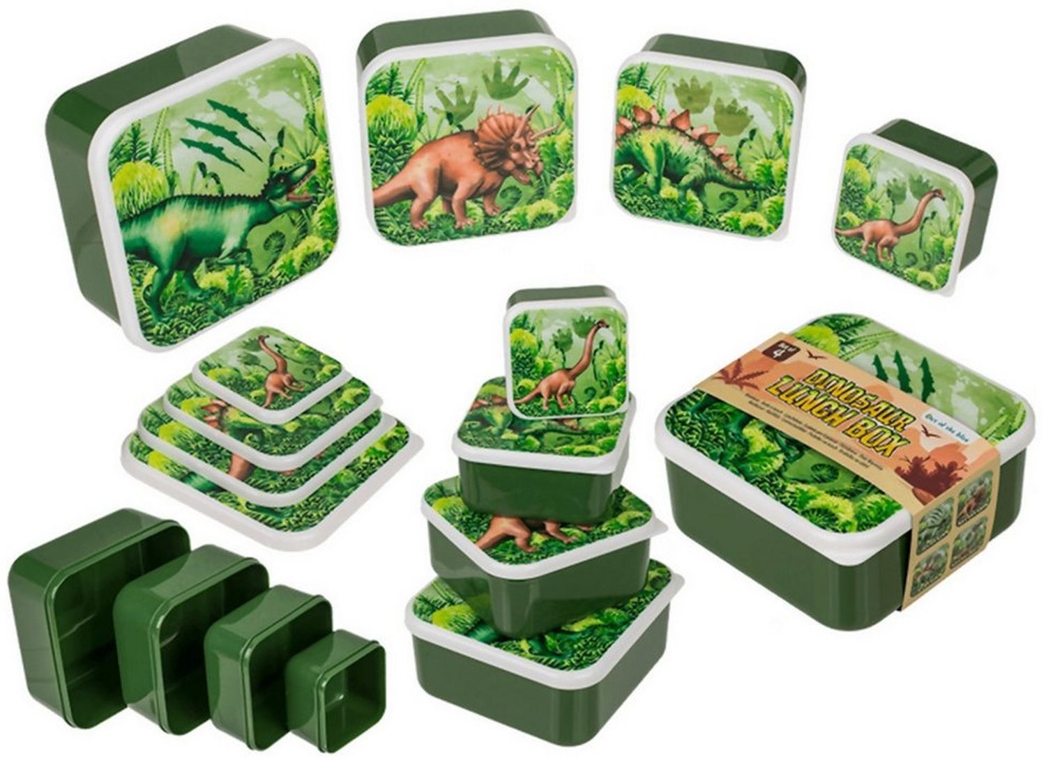 Out of the Blue Lunchbox Brotdose, Dinosaurier, 4er Set Bild 1