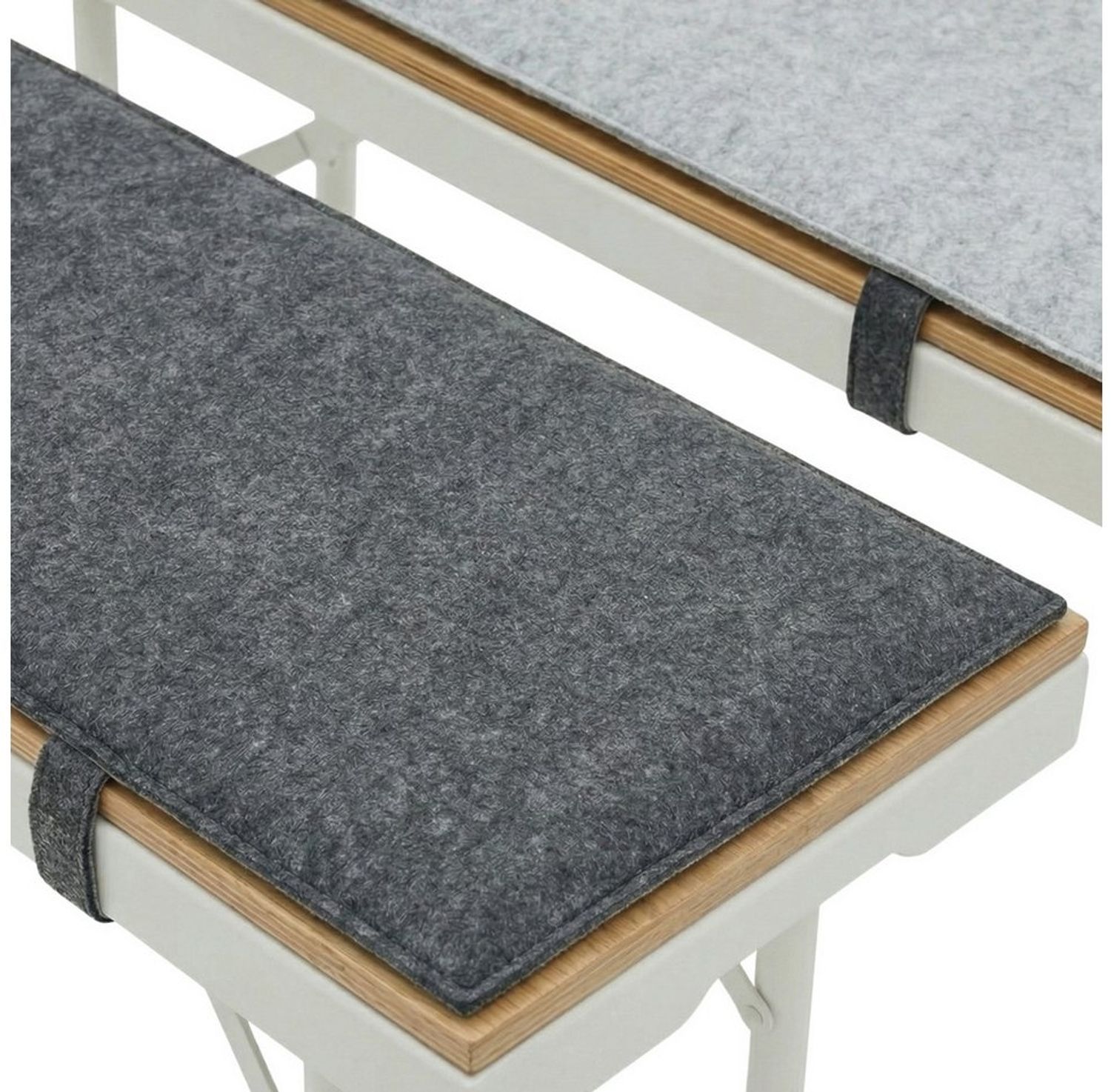 DuneDesign Bankauflage 2er Set 120 x 25 x 1 cm Filz Bierbankauflage Sitzauflage zum Wenden, Bodenschutz Filzgleiter für Festzeltbank - Bierzelttisch - Partybank Bild 1