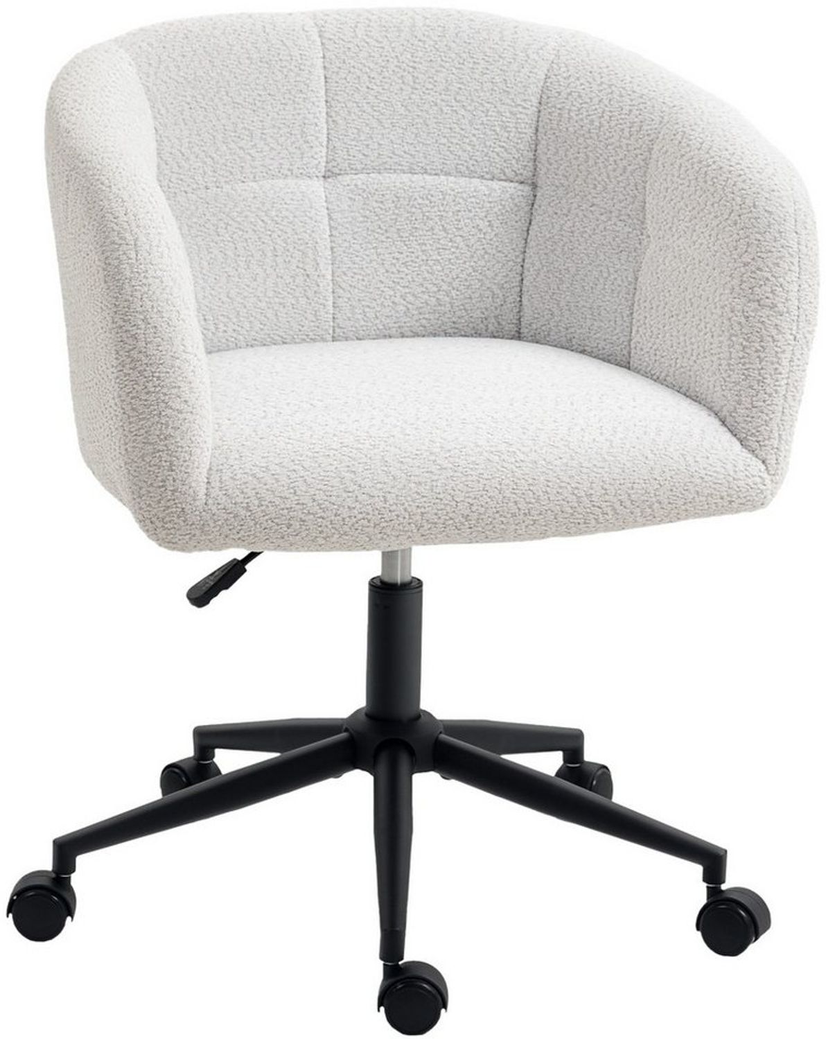 HOMCOM Bürostuhl Schreibtischstuhl, höhenverstellbar (Drehstuhl, 1 St), für Arbeitszimmer, Wohnzimmer, Cremeweiß Bild 1
