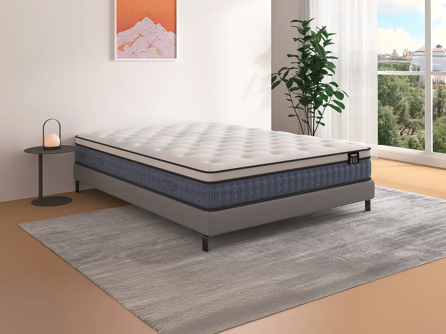 Vente-unique - VARNO Matratze Stoff Weiß - B 160 cm x H 23 cm x L 200 cm Bild 1