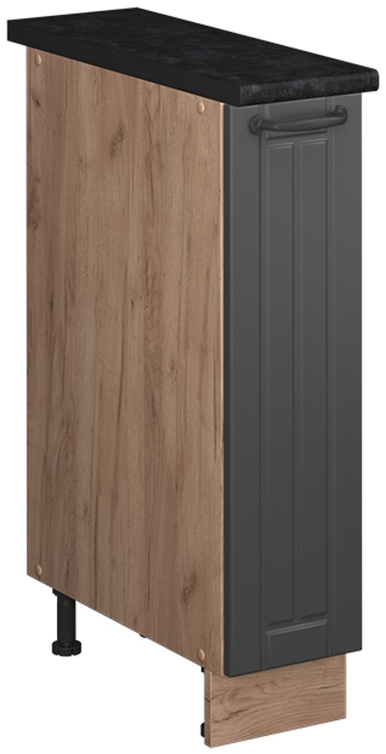Apothekerschrank Fame-Line Dunkelgrau/Goldkraft Eiche 20 cm, AP Anthrazit Vicco Bild 1