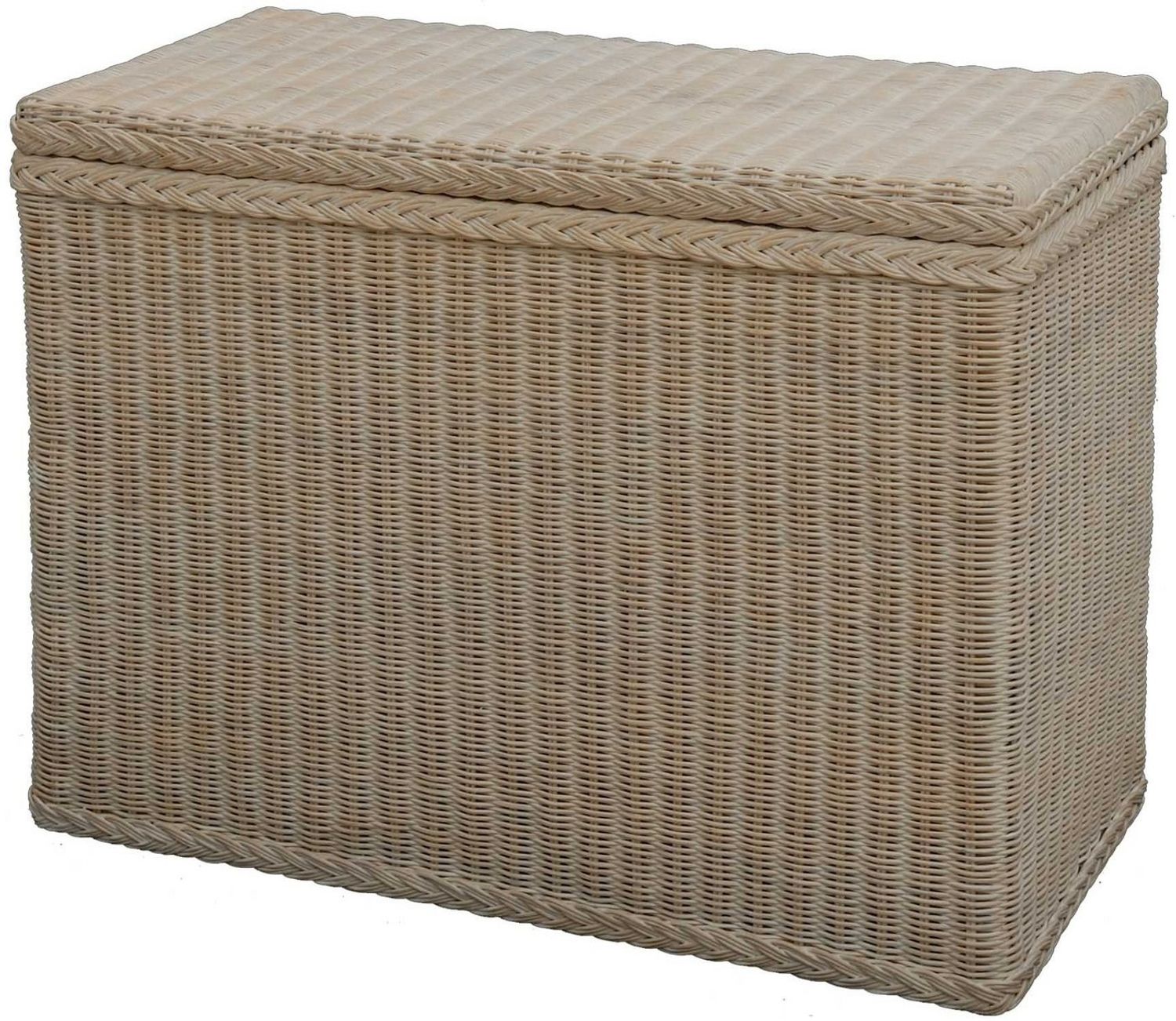 Krines Home Wäschesortierer Rattan Wäschekorb 3 Fächer Wäschesammler Wäschesortierer Unterteilung, mit Deckel und drei Unterteilungen Bild 1