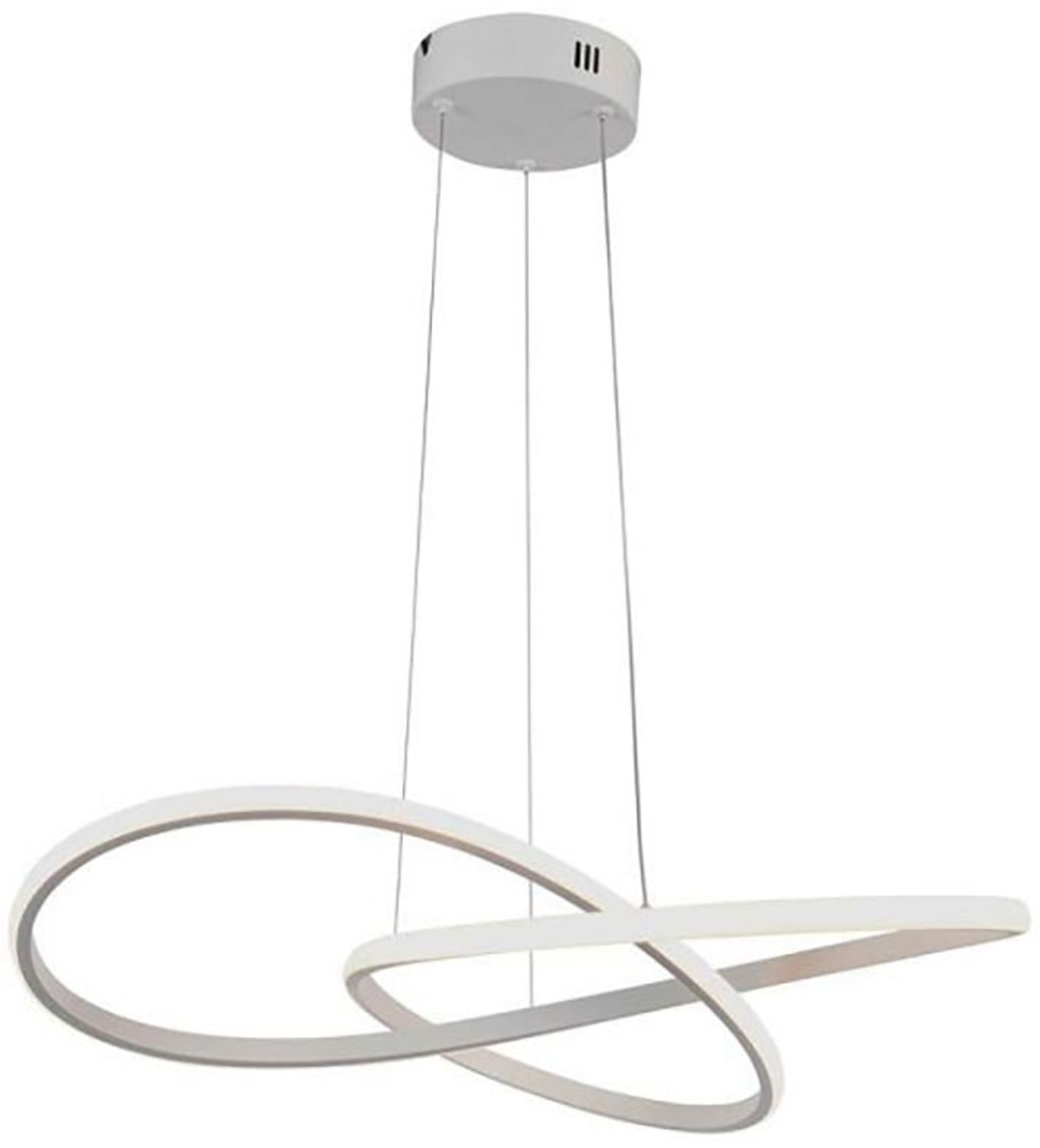LED Hängelampe, Alu weiß, geschwungen, H 100 cm Bild 1