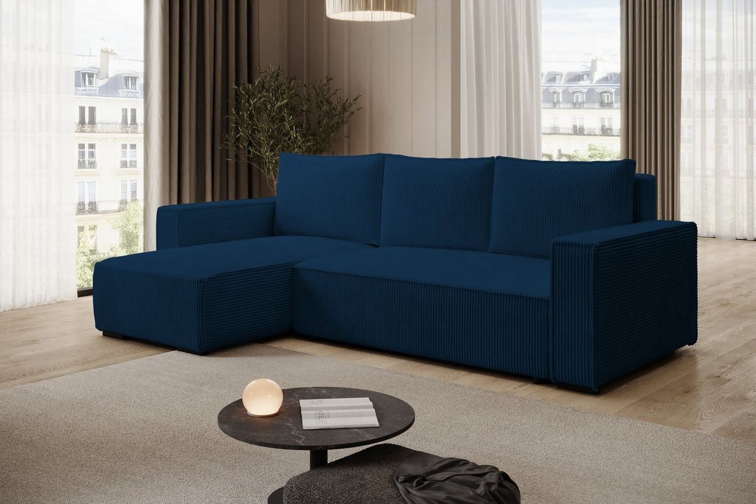 storez24 Ecksofa Letto, mit Bettkasten und Schlaffunktion, Cordstoff, L-Form, bequem Bild 1