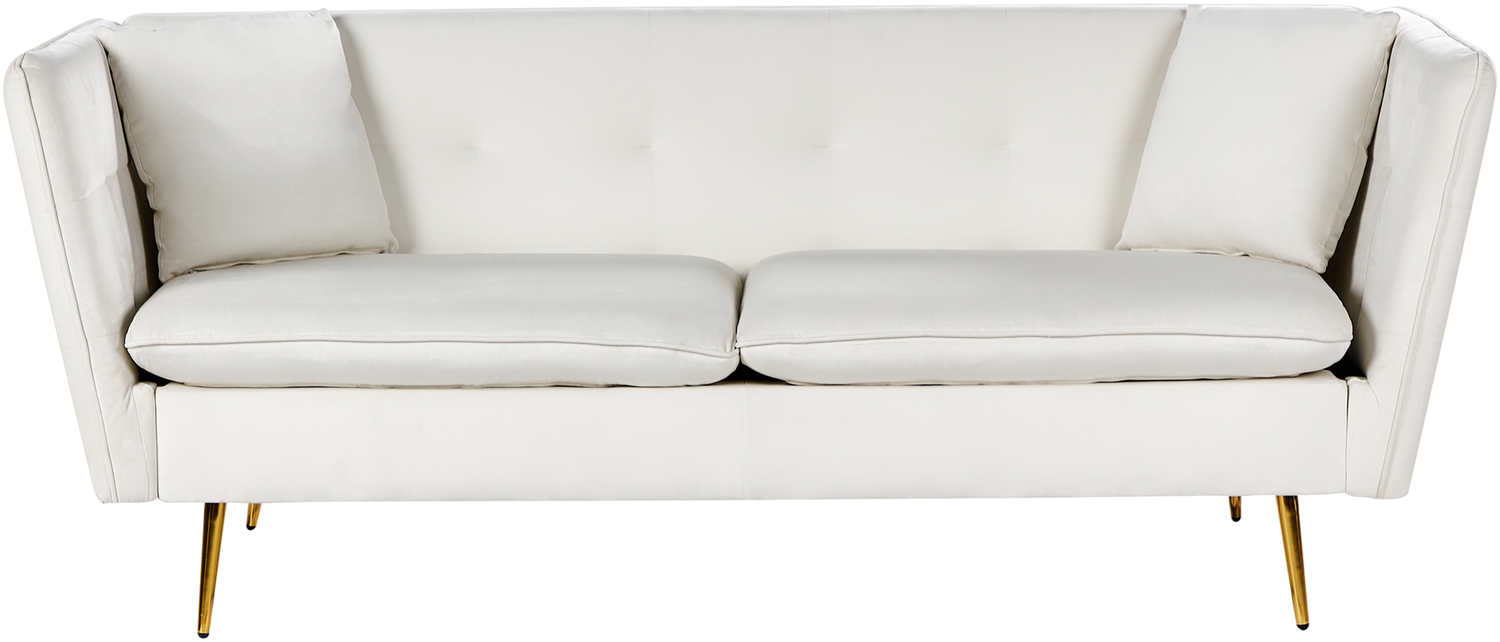 Sofa 3-Sitzer FREDERICA Samtstoff Cremeweiß Bild 1