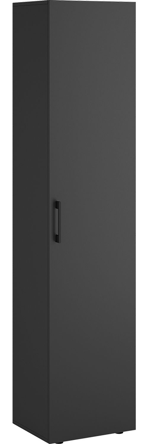 Bellamio 'Apol' Mehrzweckschrank schmal, schwarz, 176x33x40 cm, Besenschrank mit Staubsaugerfach und 3 kleinen Fächern Bild 1