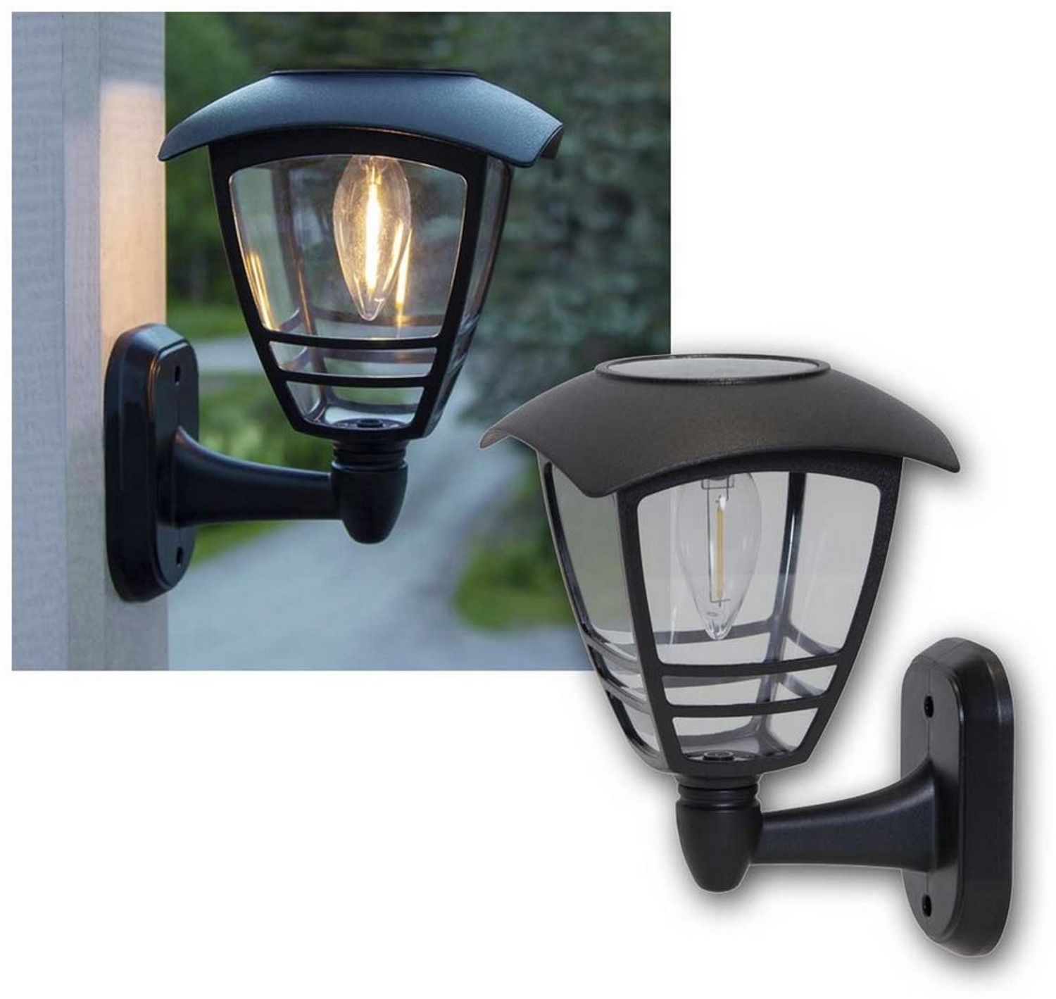 LED-Solar-Wandlampe "Felix",Kunststoff, ca. 14x21 cm Bild 1