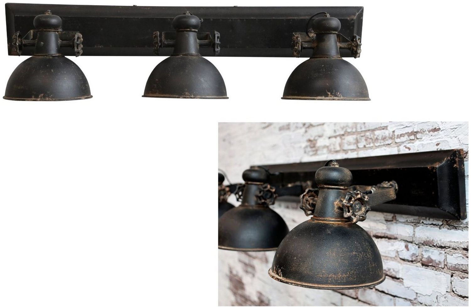 Chic Antique Factory Lampe mit 3 Leuchten Deckenlampe Lampe Metall 85cm 71044424 Bild 1
