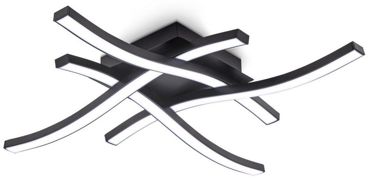 LED Design Decken-Lampe 4-flammig Decken-Leuchte modern Wohnzimmer matt-nickel Bild 1