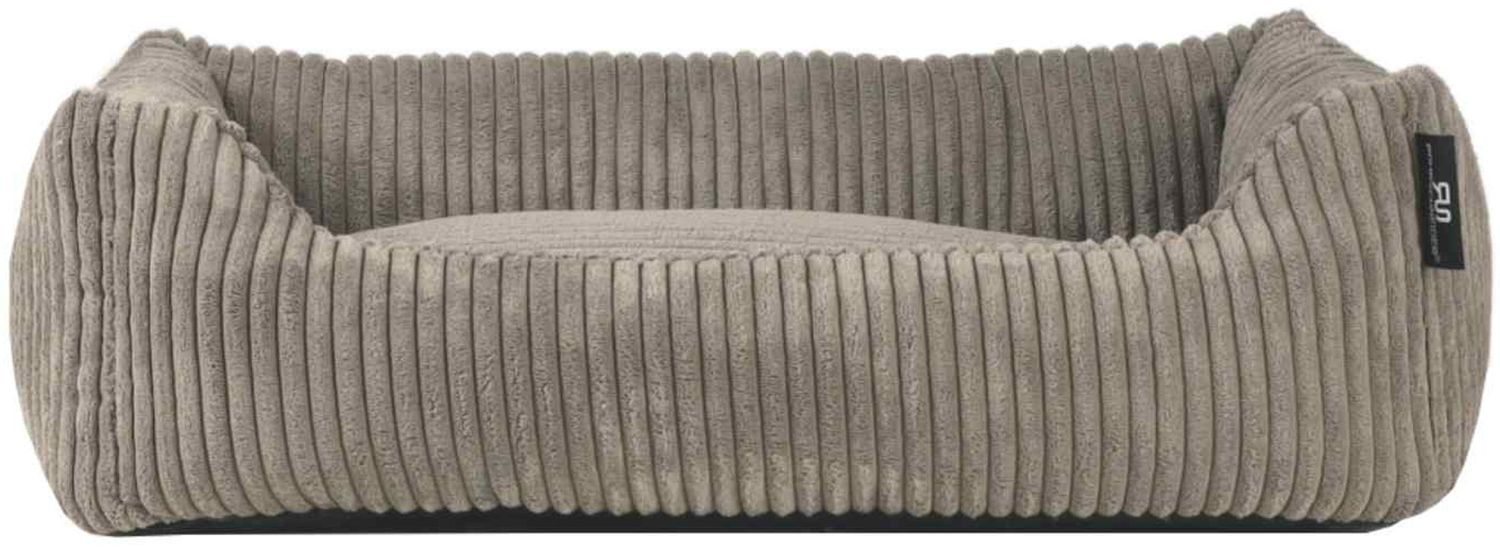 ROHRSCHNEIDER Hundebett - Cord, Hundekorb, Tierbett, Wendekissen, Bezug waschbar, rutschfest Taupe 15x55x42cm Bild 1