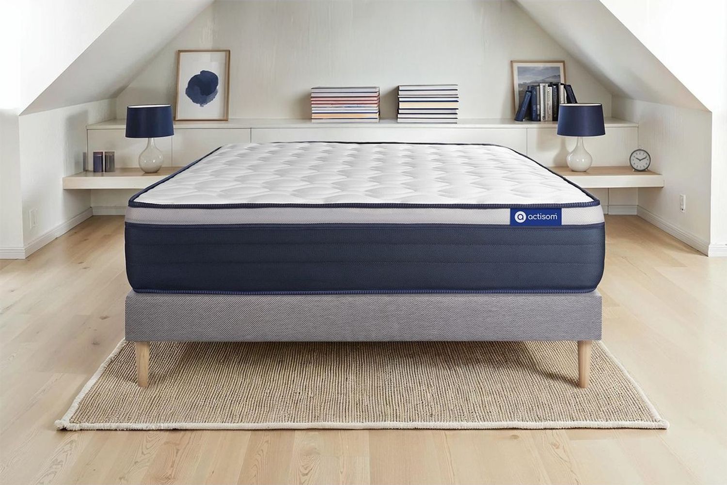 Actimemo max matratze 140x200 cm + Bettgestell mit lattenrost - Dicke : 26cm - Memory-Schaum - H4 Bild 1