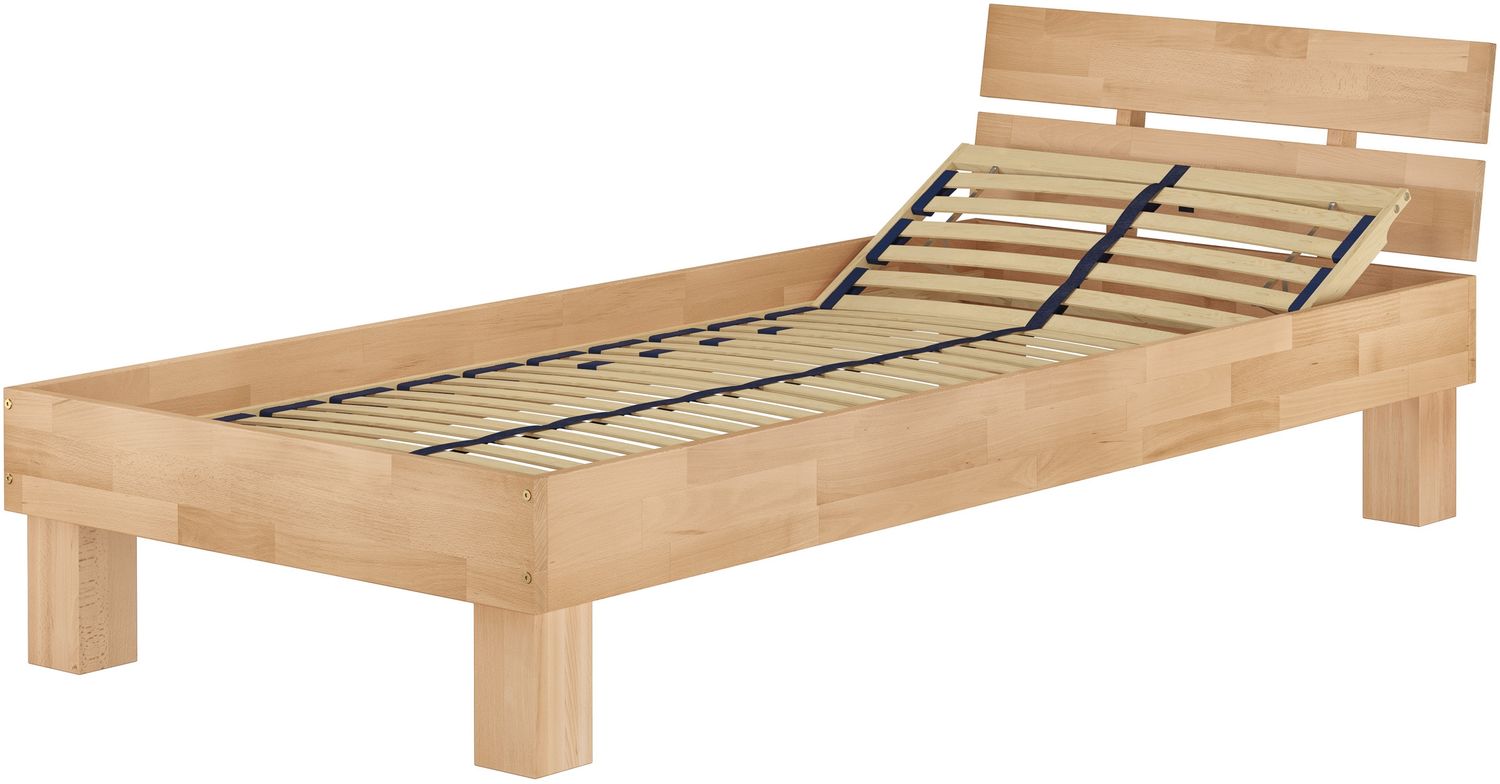 Erst-Holz Futonbett 90x220 Massivholzbett Buche natur mit Federholzrahmen Bild 1