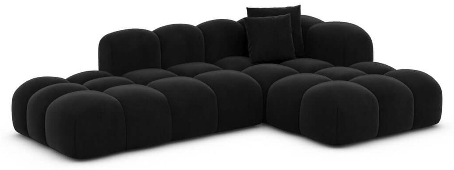 Samtstoff Ecksofa Formentera Lounge L Form - Samtstoff - schwarz - Rechts Bild 1