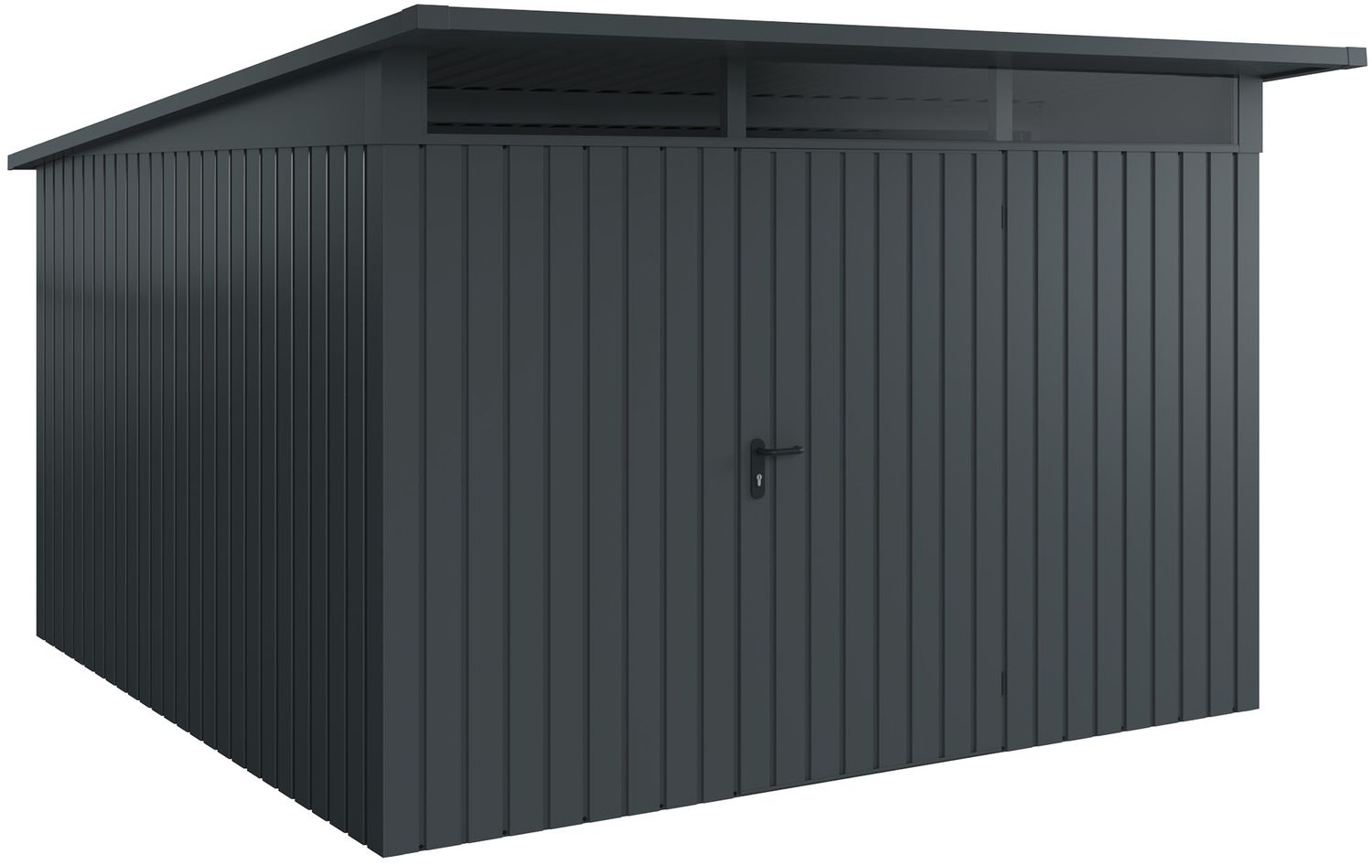 Hörmann EcoStar Euroline Gerätehaus Pultdach 310 x 310 Anthrazitgrau 1-flg Bild 1