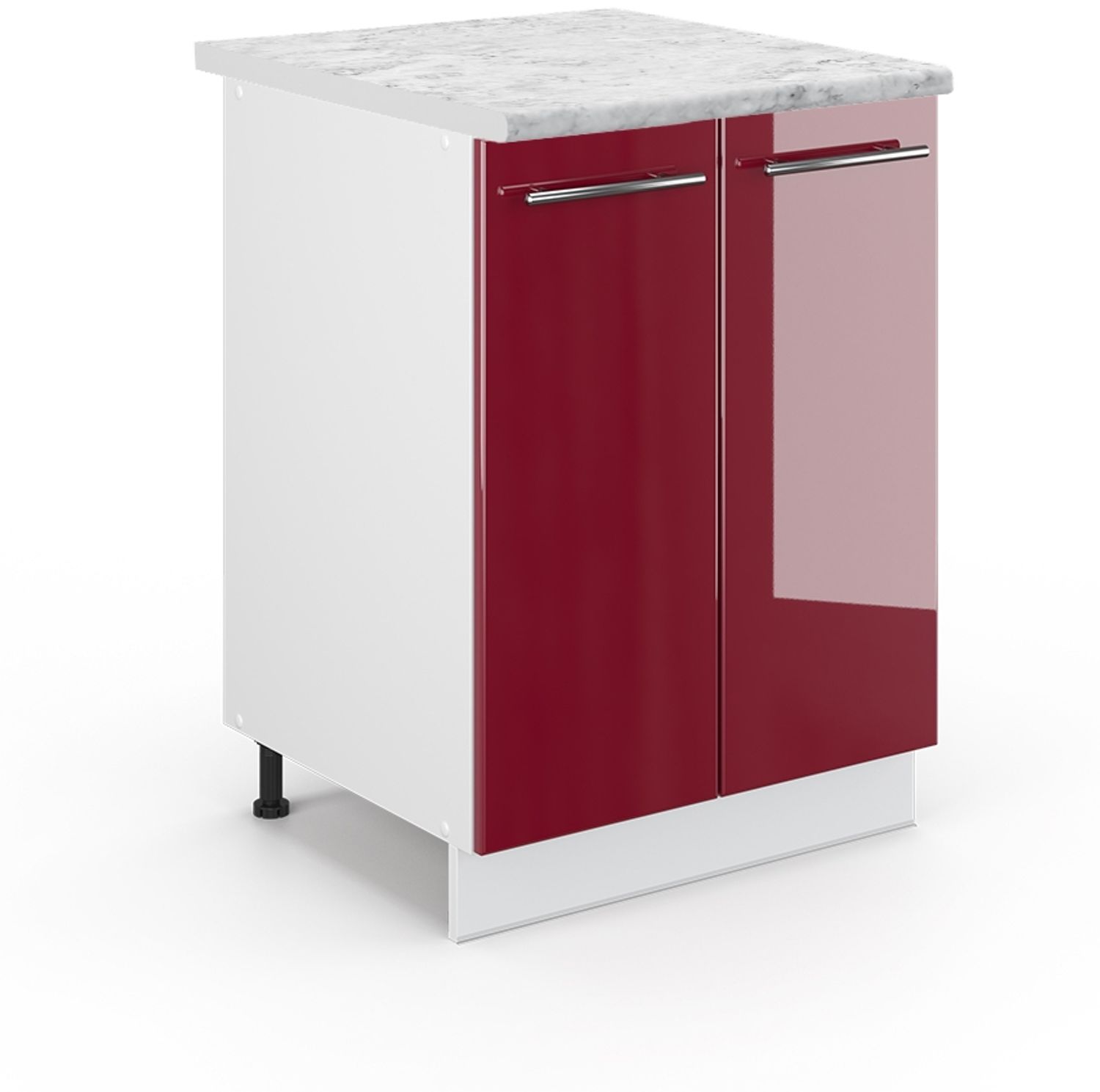 Küchenunterschrank Fame-Line Bordeaux Hochglanz 60 cm , AP Marmor Vicco Bild 1