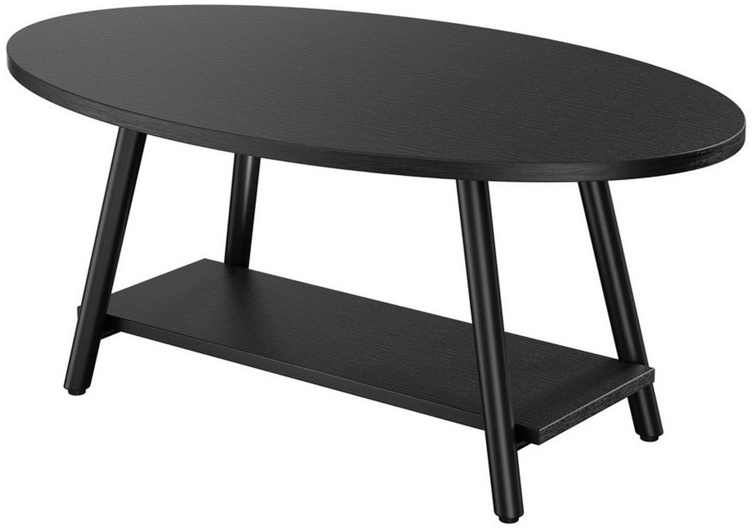 HawthyHome Couchtisch ovaler 2-stöckiger Beistelltisch mit Stauraum, 101 x 60 cm (1-St), Moderner Massivholztisch, ideal für Wohnzimmer und Schlafzimmer Bild 1