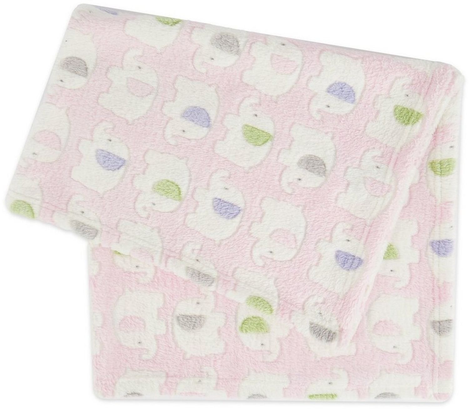 Bieco 'Elefant' Kuscheldecke Polyester, ca. 75x90 cm, rosa Bild 1