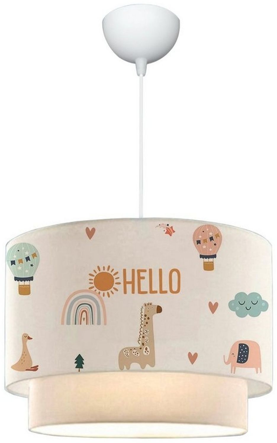 Lux. pro 'Lurgan' Kinder-Hängeleuchte, mit Giraffen-Motiv Weiß, Ø 30x20 cm Bild 1