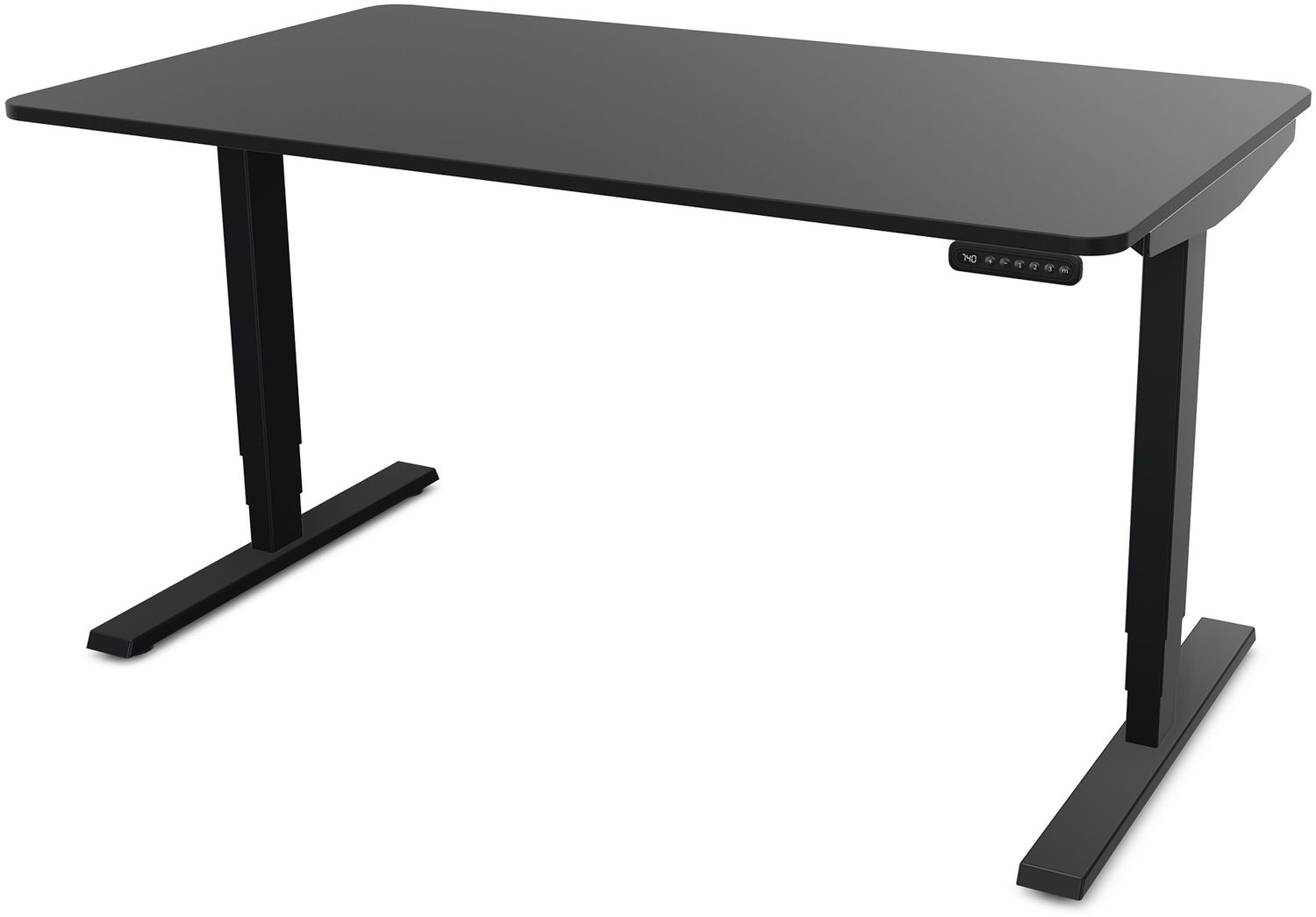 ASSMANN Elektrisch höhenverstellbarer Schreibtisch Y-Line Curved 140x80cm Schwarz Schwarz Metall Holz Bild 1