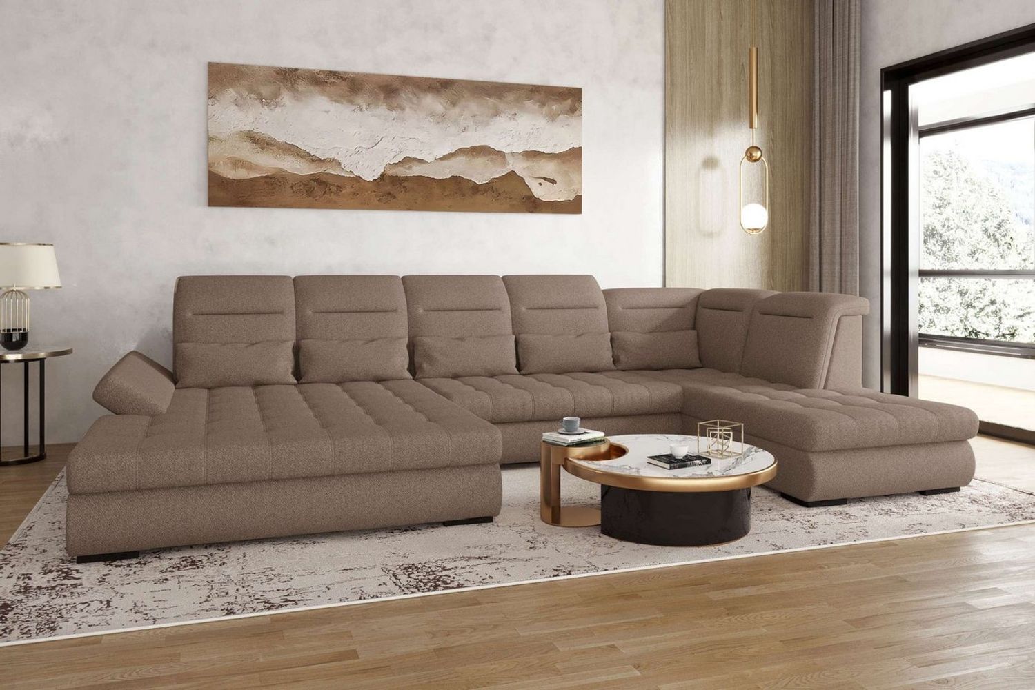 99rooms Toscana Wohnlandschaft Velours VOGUE Antilope Links Bild 1