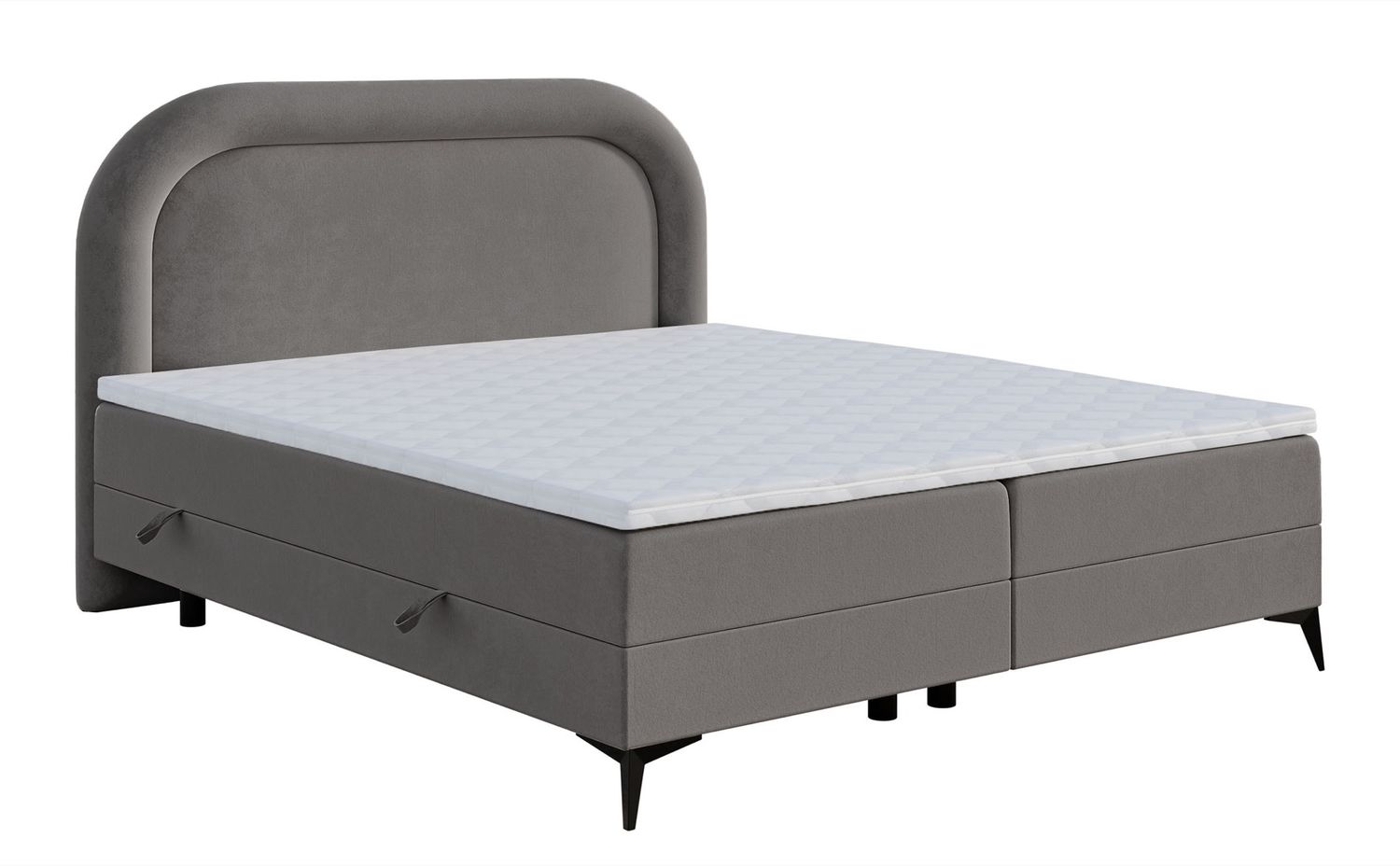 Selsey 'Loreo' Boxspringbett mit Samtbezug, greige, 160x200 cm Bild 1