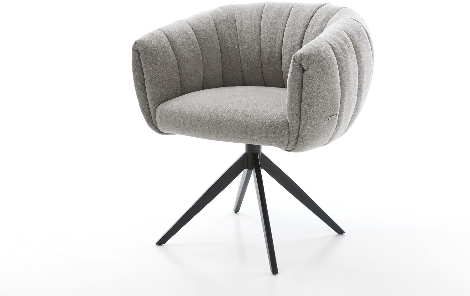 Drehstuhl Jada-Flex Strukturstoff Soft Grau Kreuzgestell breit Schwarz 360° drehbar Wippfunktion Taschenfederkern Bild 1