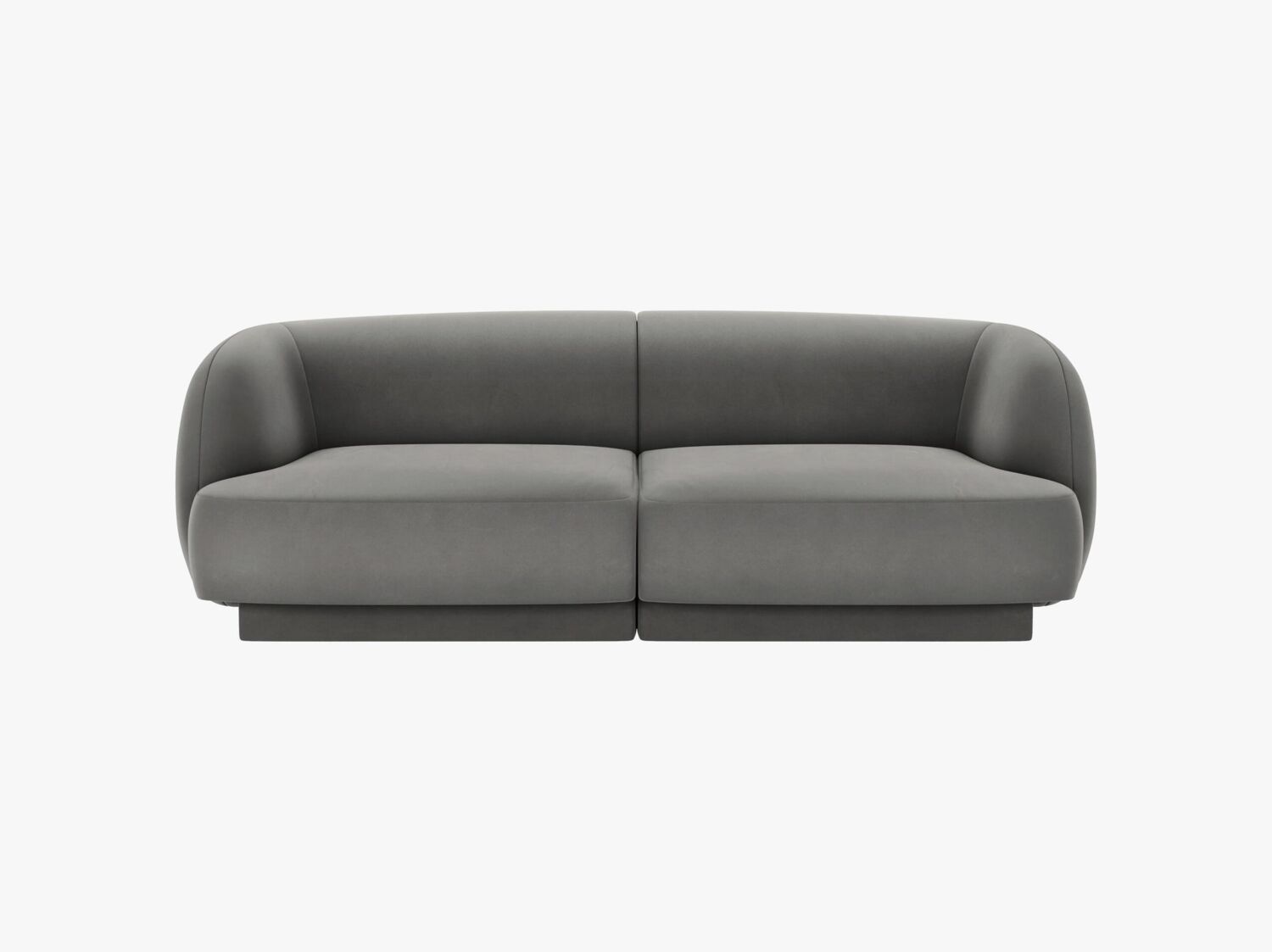 Micadoni 2-Sitzer Sofa Miley | Beinfarbe Black Plastic, Hellgrau, Samt Bild 1