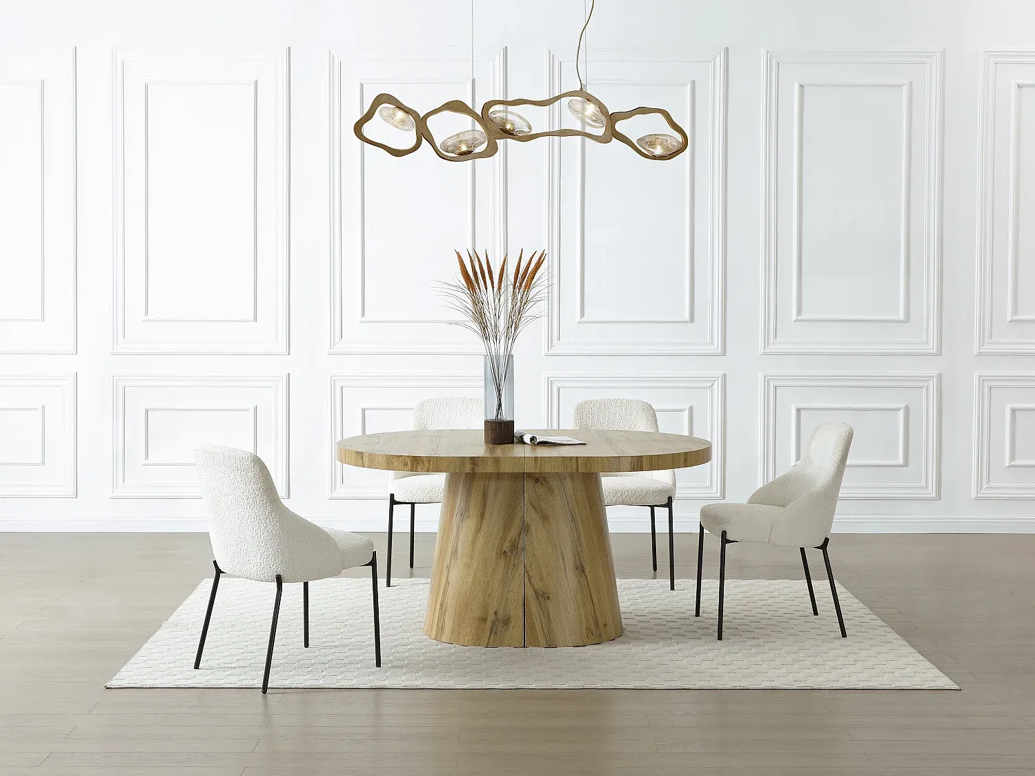 Vente-unique - CLOEVA Esstisch Holz, Platte Beige - B 100 cm x H 76 cm x L 300 cm250 cm200 cm150 cm Bild 1
