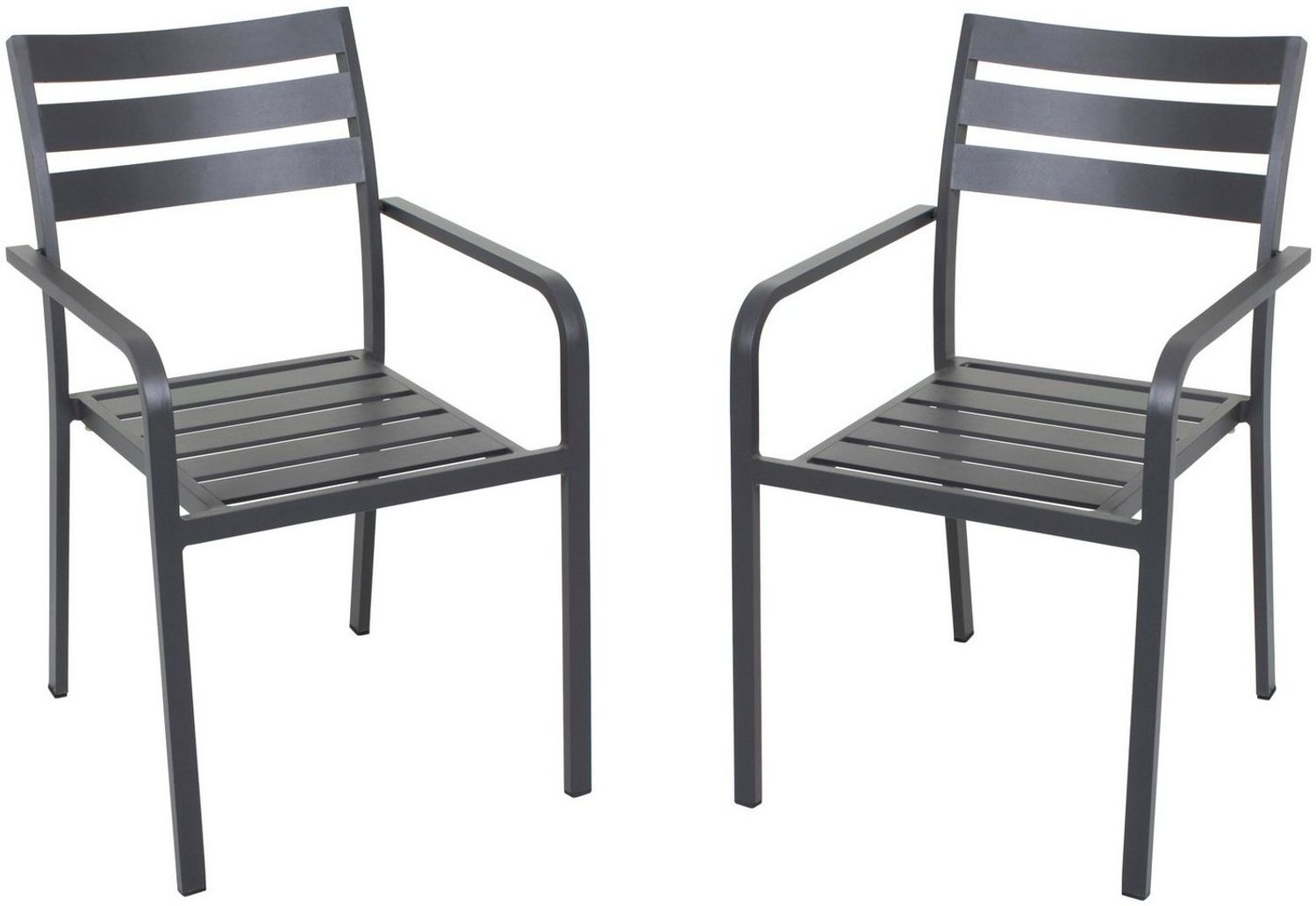 2x Garden Pleasure Alu Gartenstuhl Garten Stuhl Sessel Terrasse Möbel anthrazit Bild 1
