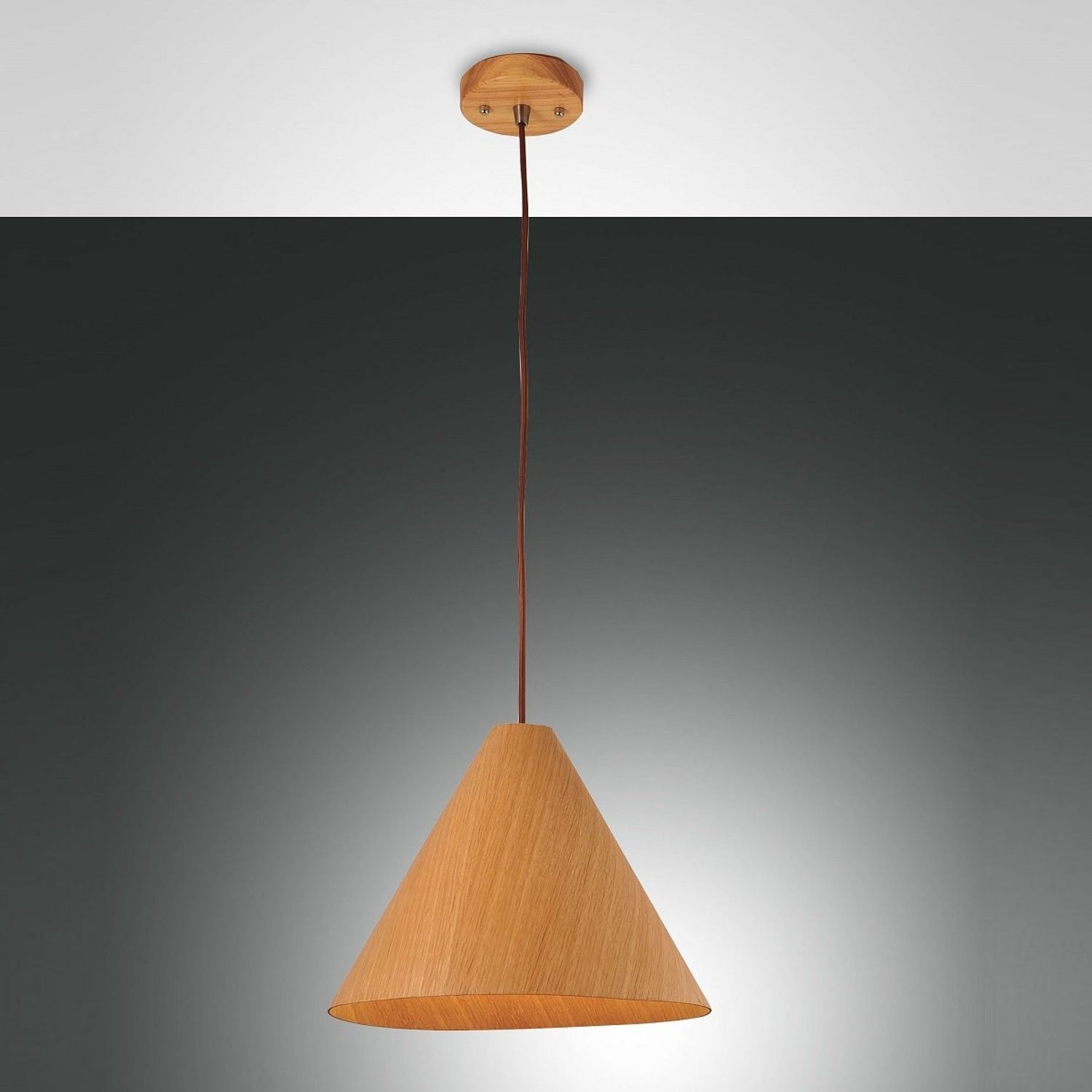 FABAS LUCE No. 3630-45-215 Pendelleuchte Esino 33cm Holz Eiche E27 Bild 1