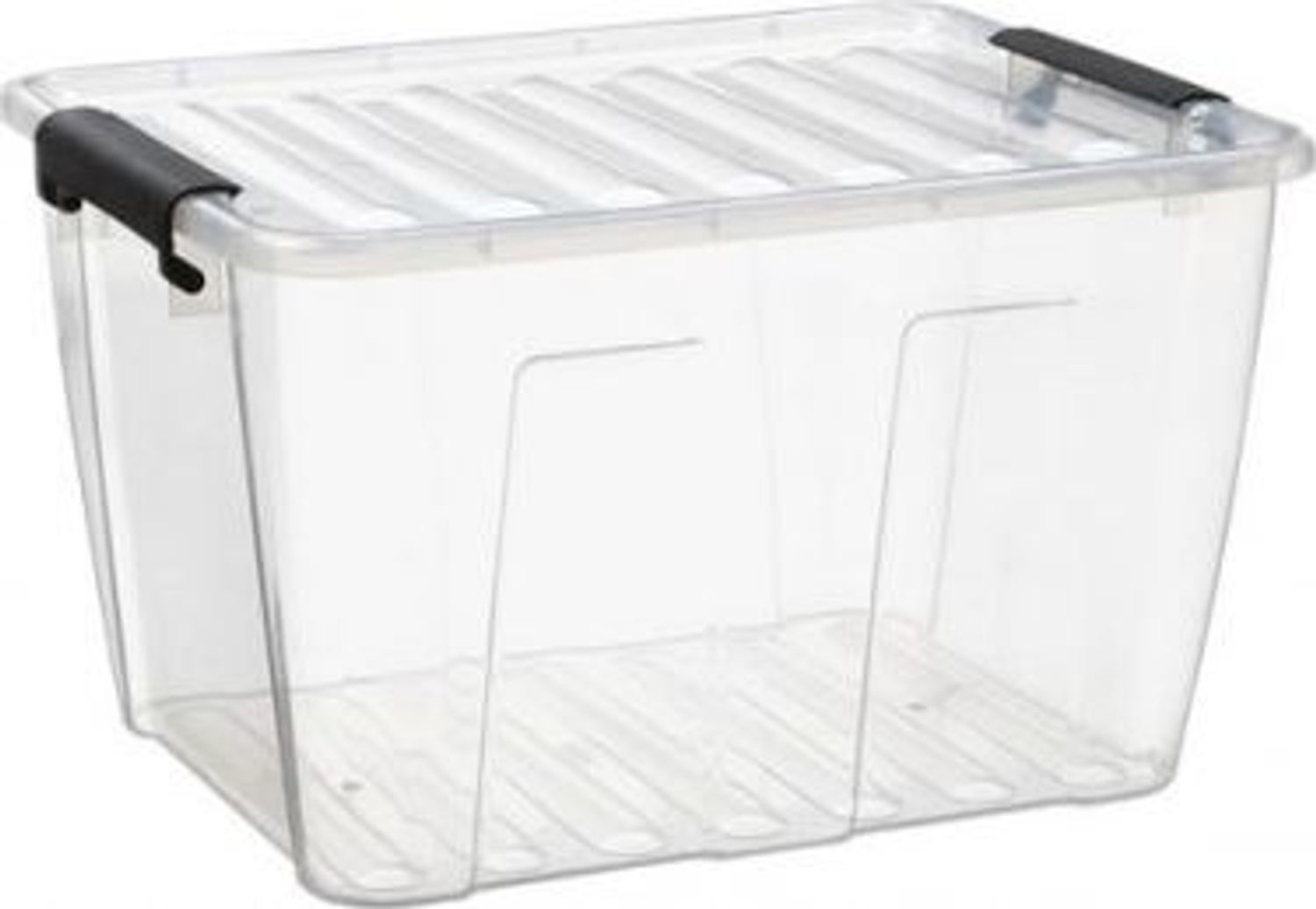 plast team Aufbewahrungsbox HOME BOX 15 Liter transparent Box mit Deckel Material: PP mit schwarzen Clipver - 1 Stück (22410800) Bild 1