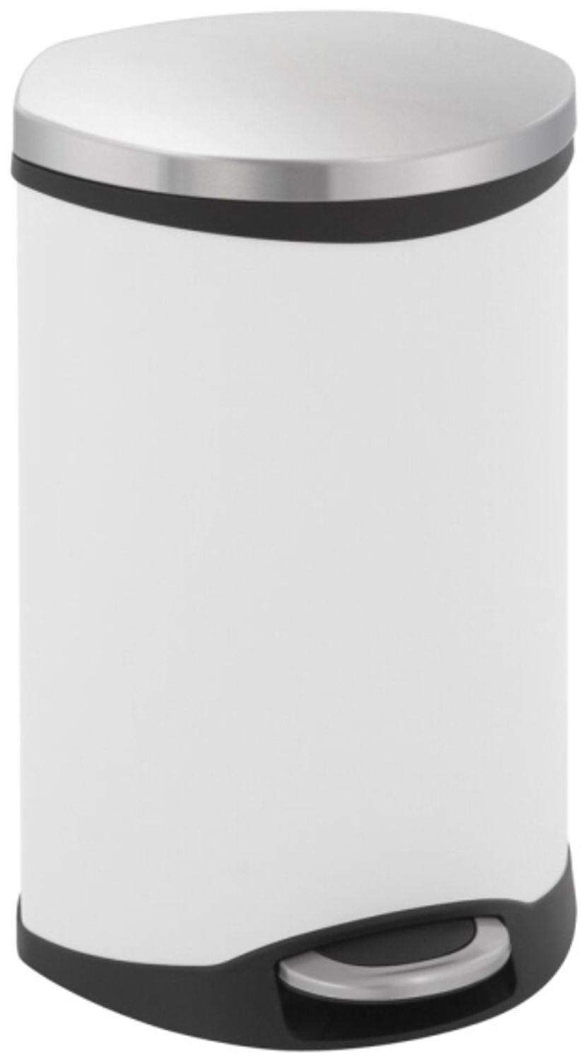 Pedalabfalleimer EKO Shell-bin weiß pulverbeschichteter Stahl 18 l Bild 1
