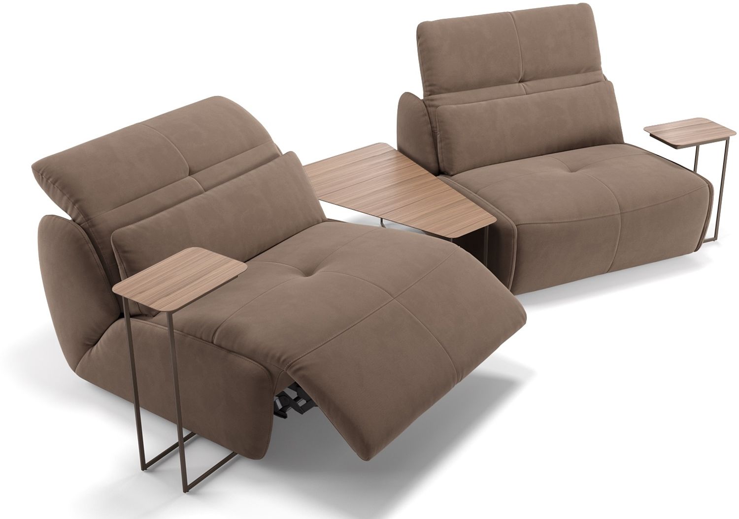 Sofanella Stoffcouch MODICA 2-Sitzer Stoffbezug Sofa in Hellbraun XL: 274 Breite x 98 Tiefe Bild 1