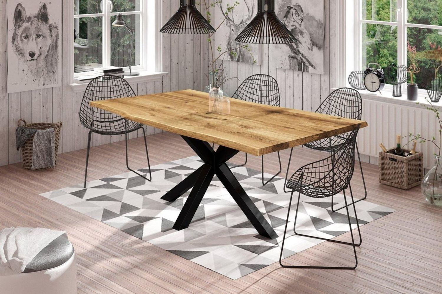 Esstisch Tisch FREYA Wildeiche geölt 180x90 cm Bild 1