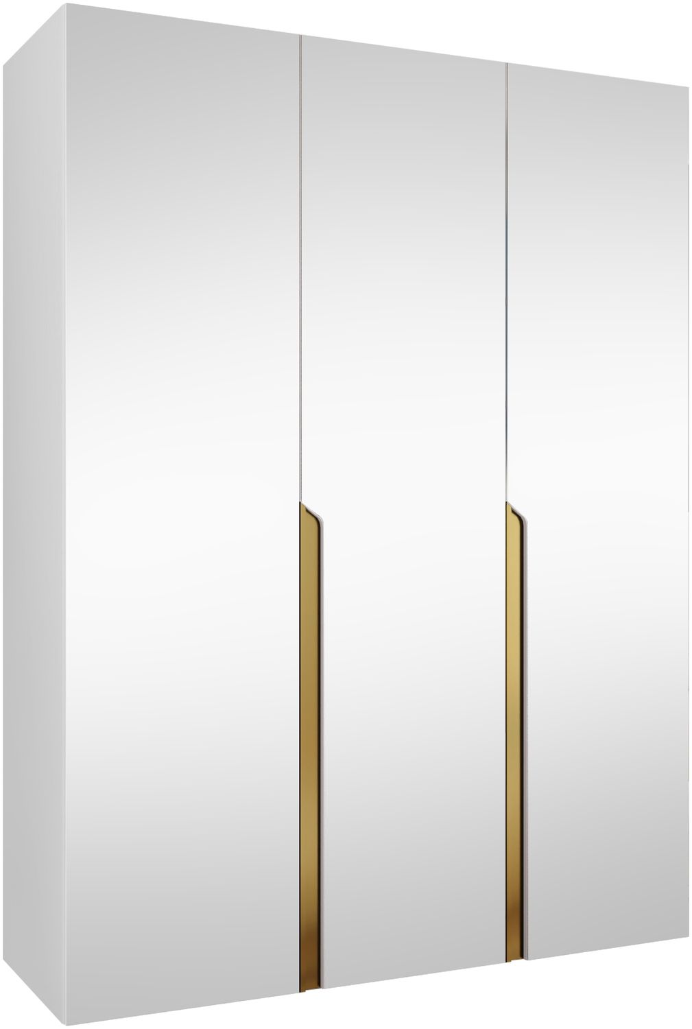 Kleiderschrank Veluna III 150 (Farbe: Weiß / Weiß + Gold) Bild 1