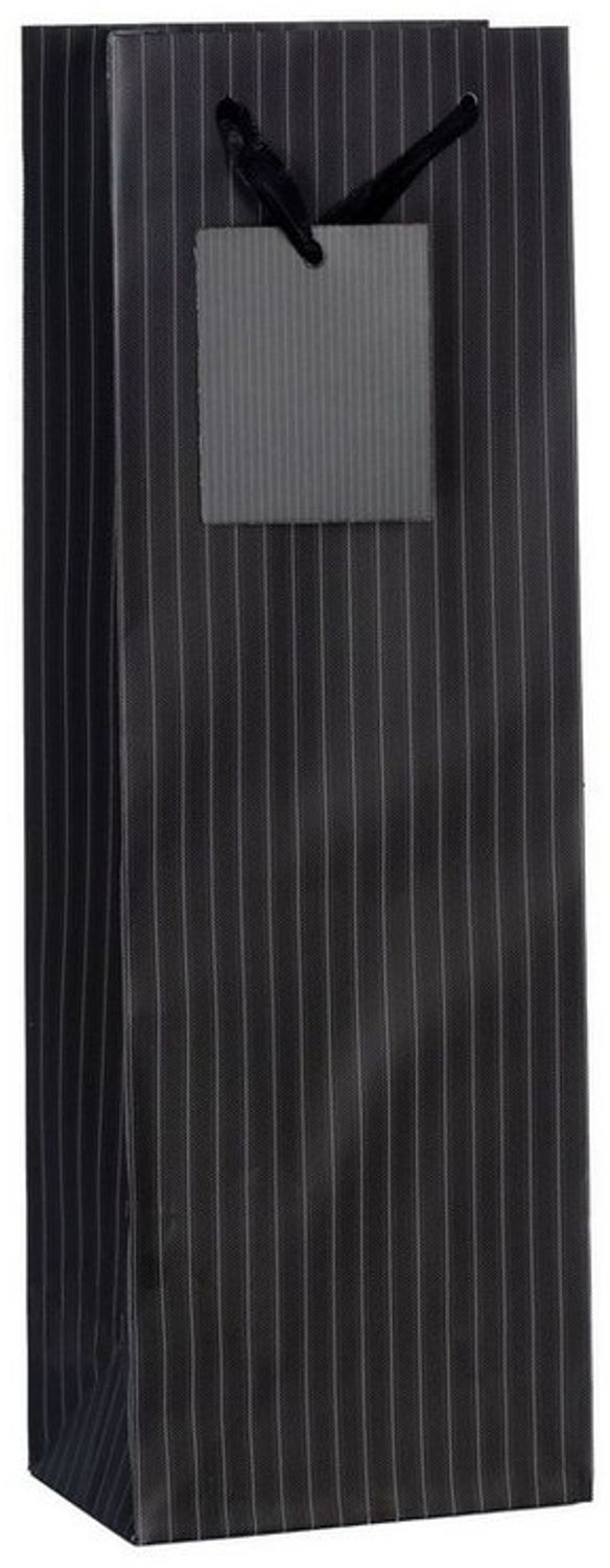 laro Geschenkbox Geschenktüten mit Henkel Flaschentüten Eleganz Schwarz 12-96stk (12 St) Bild 1