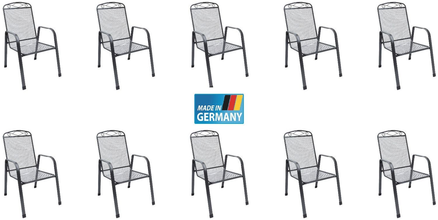 MFG ZINGST 10x Stapelsessel aus Streckmetall Gartenstuhl stapelbar Bild 1