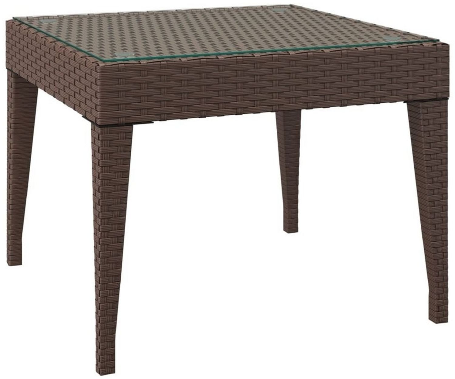vidaXL Beistelltisch Braun 50x50x38 cm Poly Rattan und Hartglas 319403 Bild 1