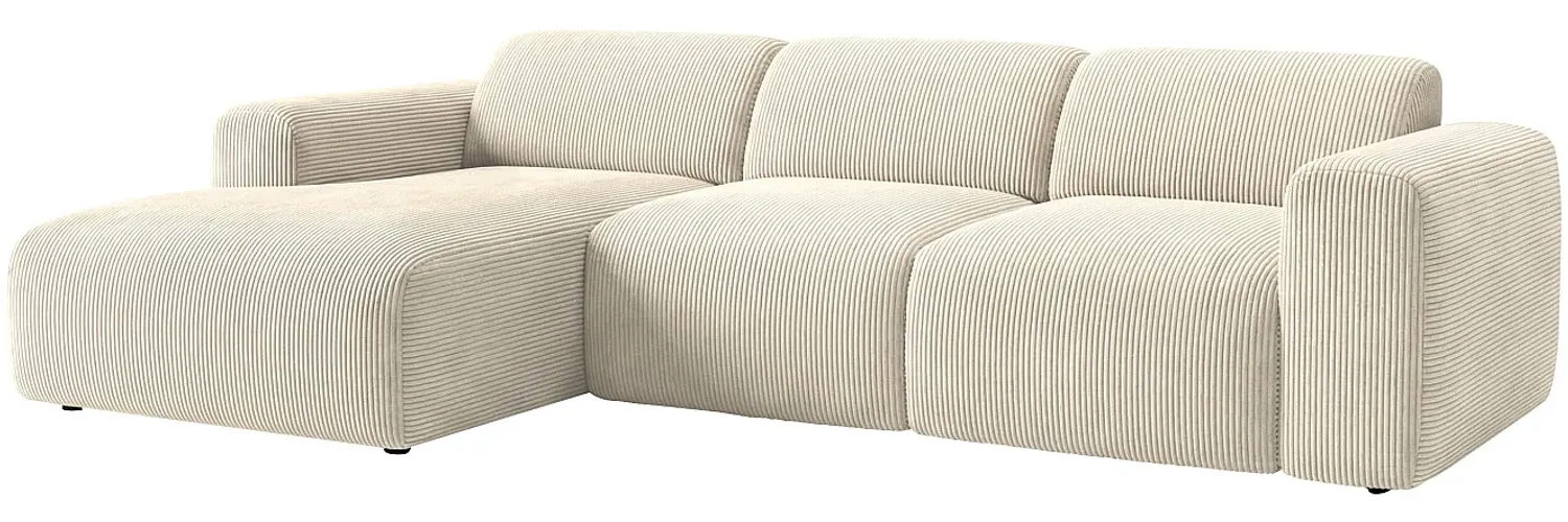 Vente-unique - POGNI Sofa StoffStoff Beige - B 166 cm x H 97 cm x L 287 cm Bild 1