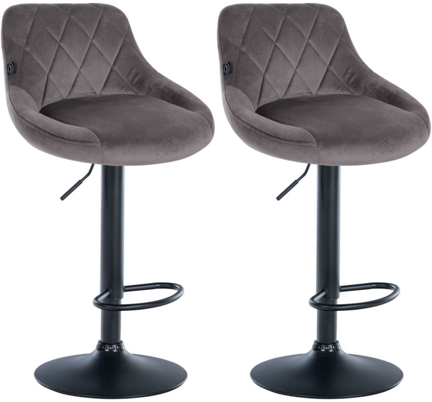 2er Set Barhocker Lazio Samt schwarz Bild 1
