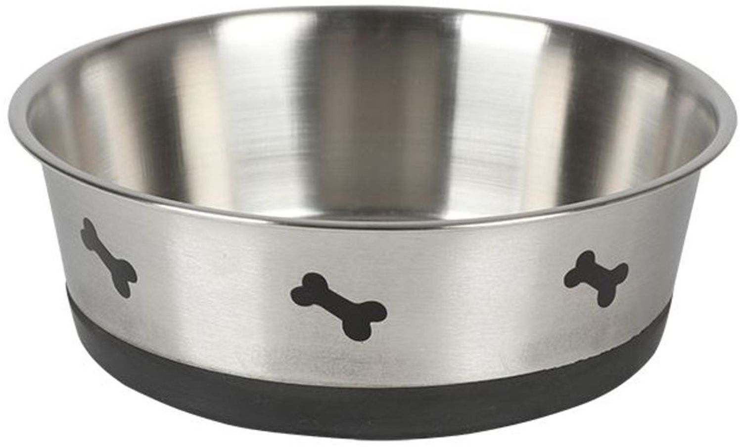 Buri Fressnapf 1 Liter rutschfest, Edelstahl silber, 17x5,5 cm Bild 1