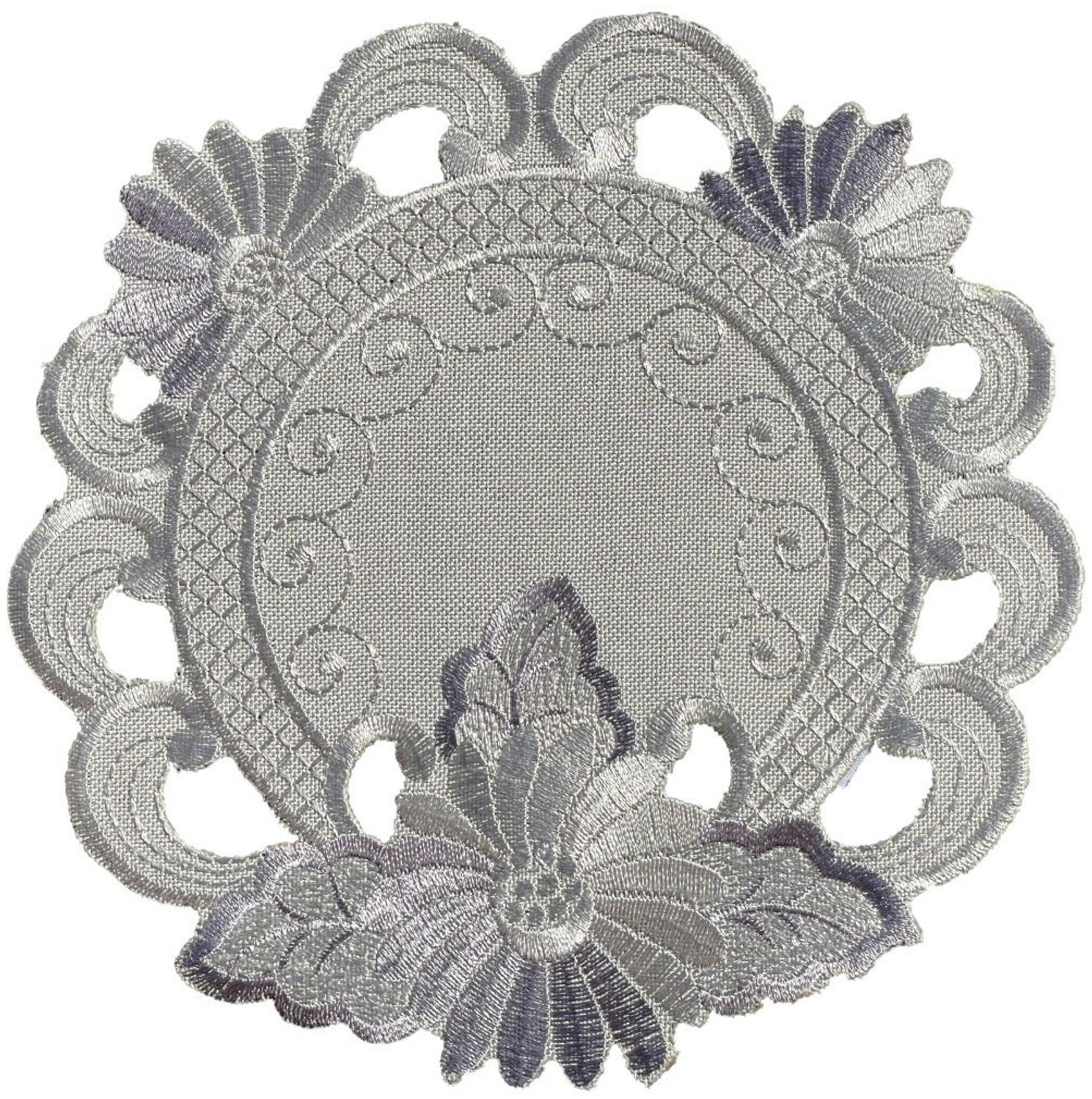 Westernlifestyle Tischdecke Blumen silber / grau Tischläufer Tischdecke Bild 1