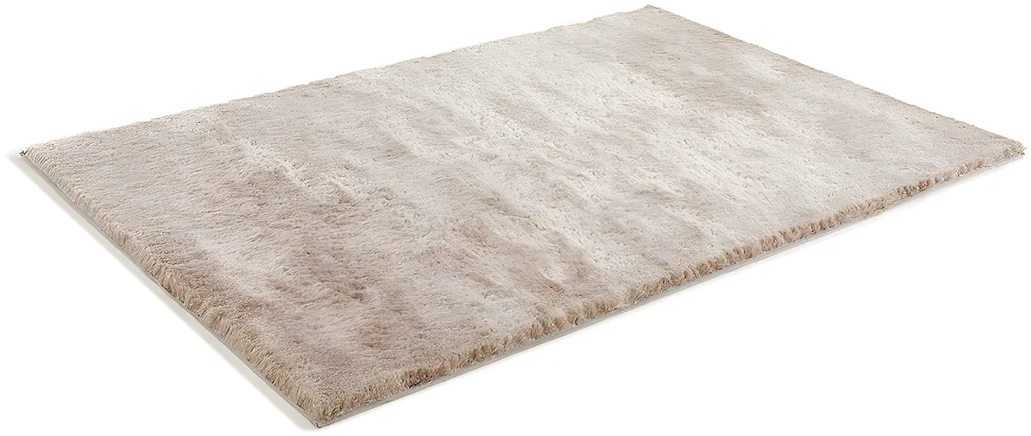 Vente-unique - Hochflorteppich ultraweich - 140 x 200 cm - Taupe mit Beige-Schimmer - DOLCE Bild 1