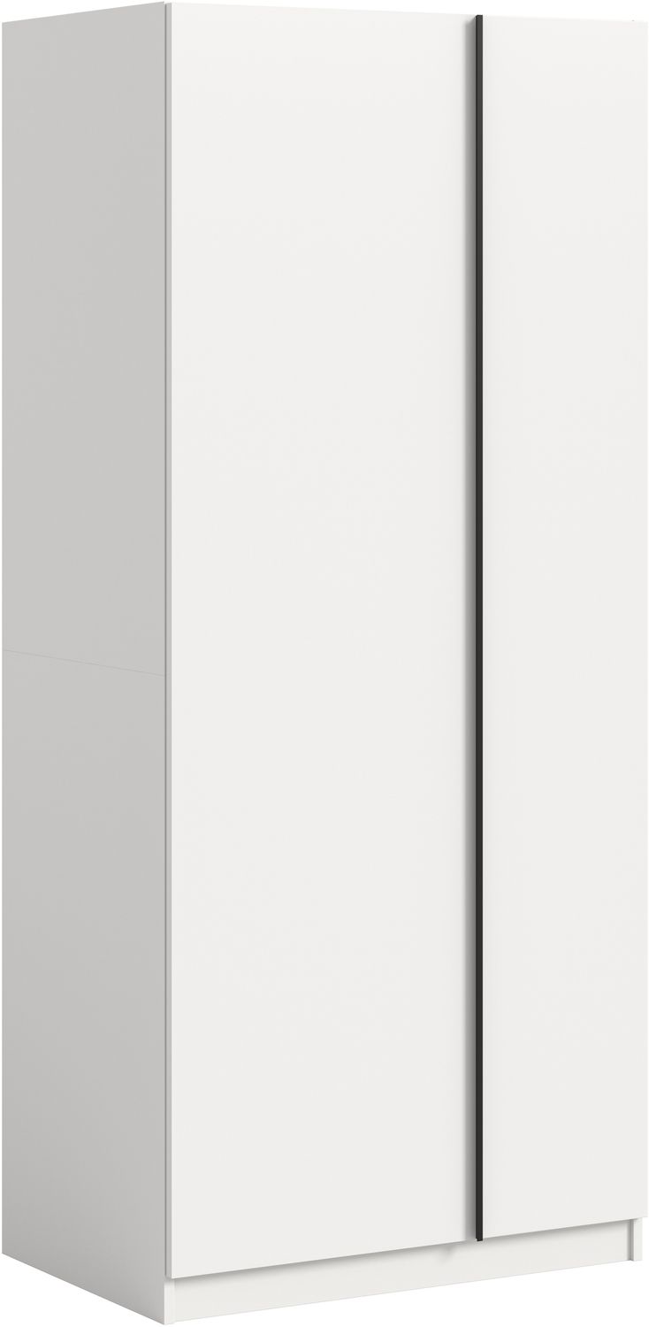 Kleiderschrank 2-türig (B/H/T: 80x183x53 cm) in weiß Bild 1